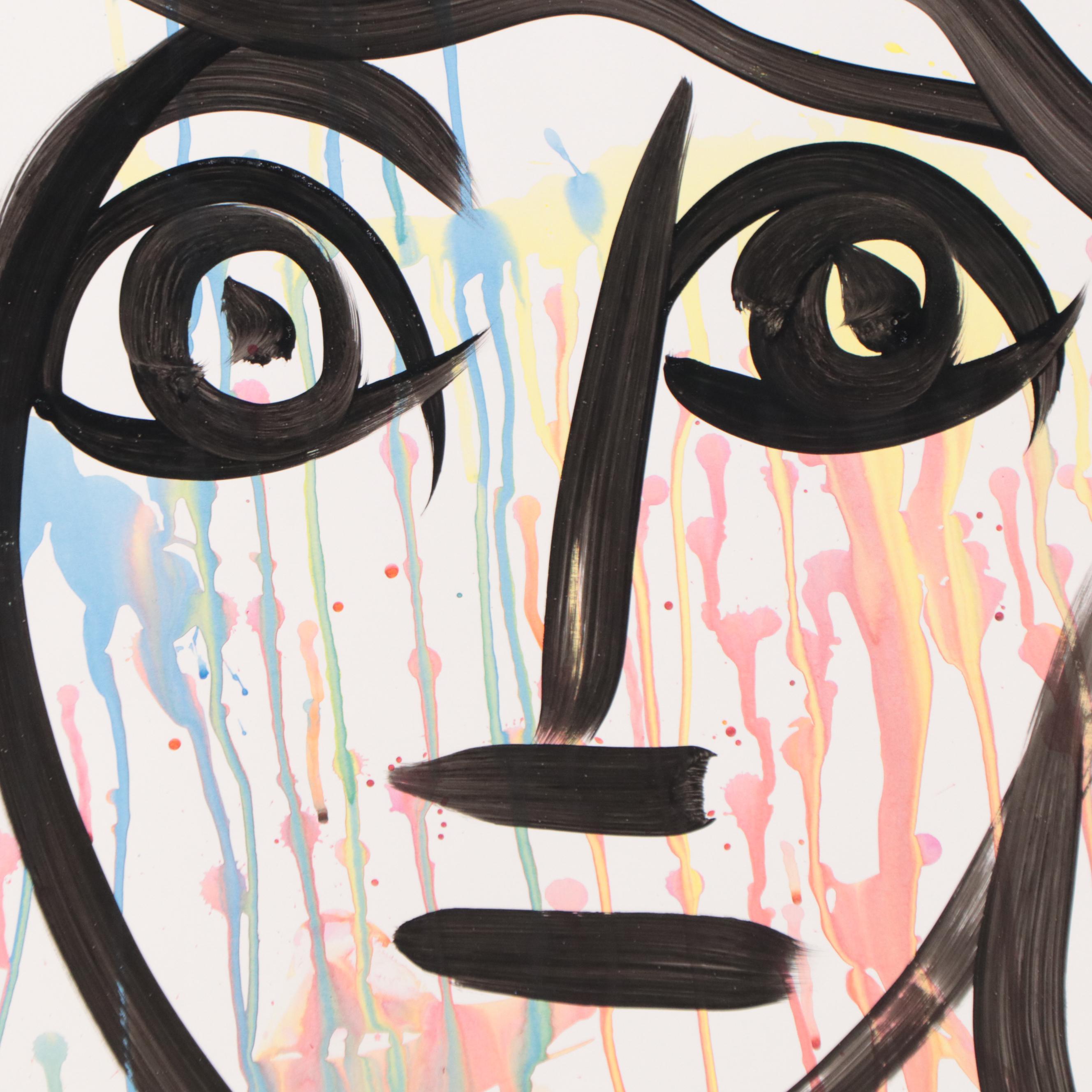 Peter Keil Abstract Portrait Acrylic Painting