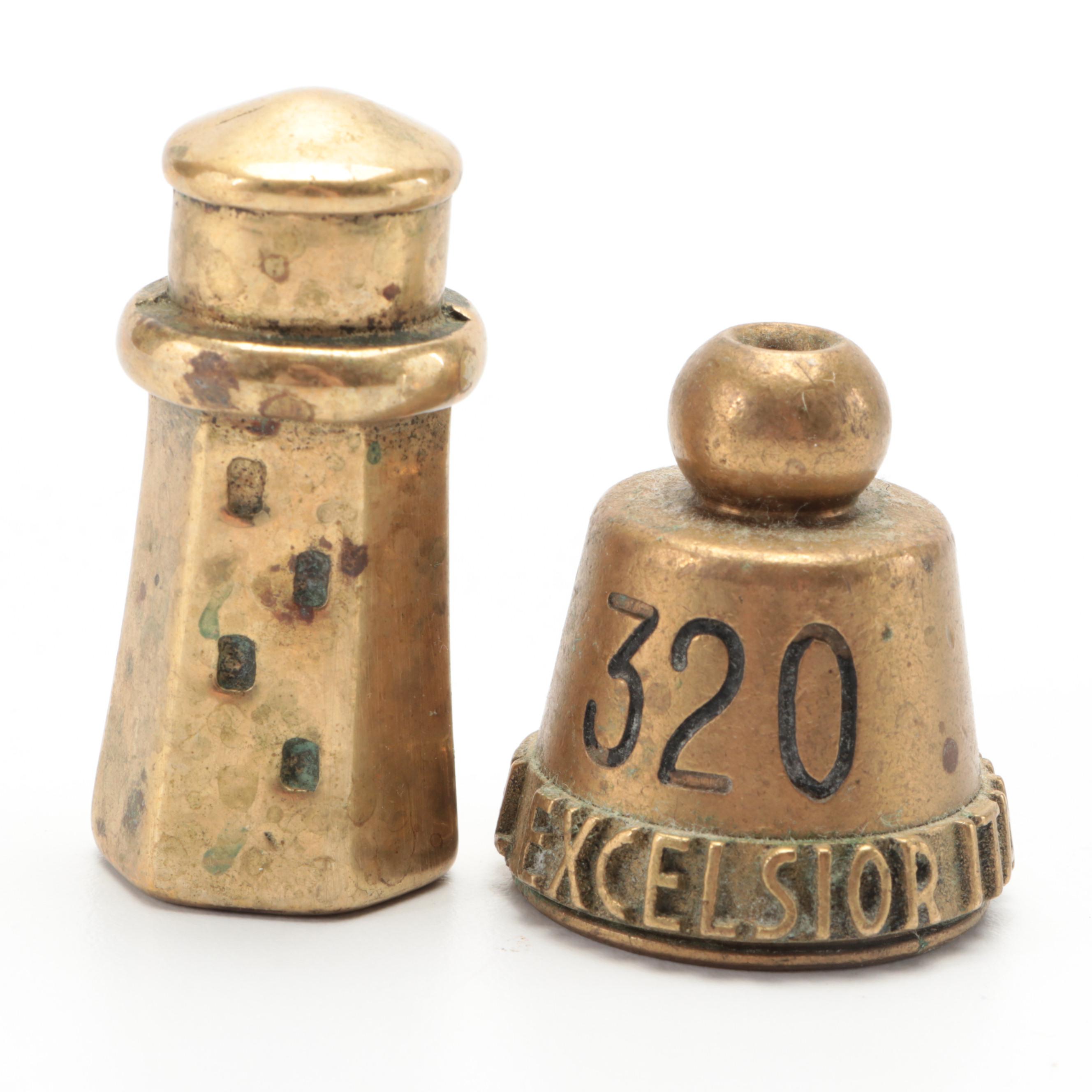 Hotel Excelsior of Florence Room Keychain with Brass Figurine Collection