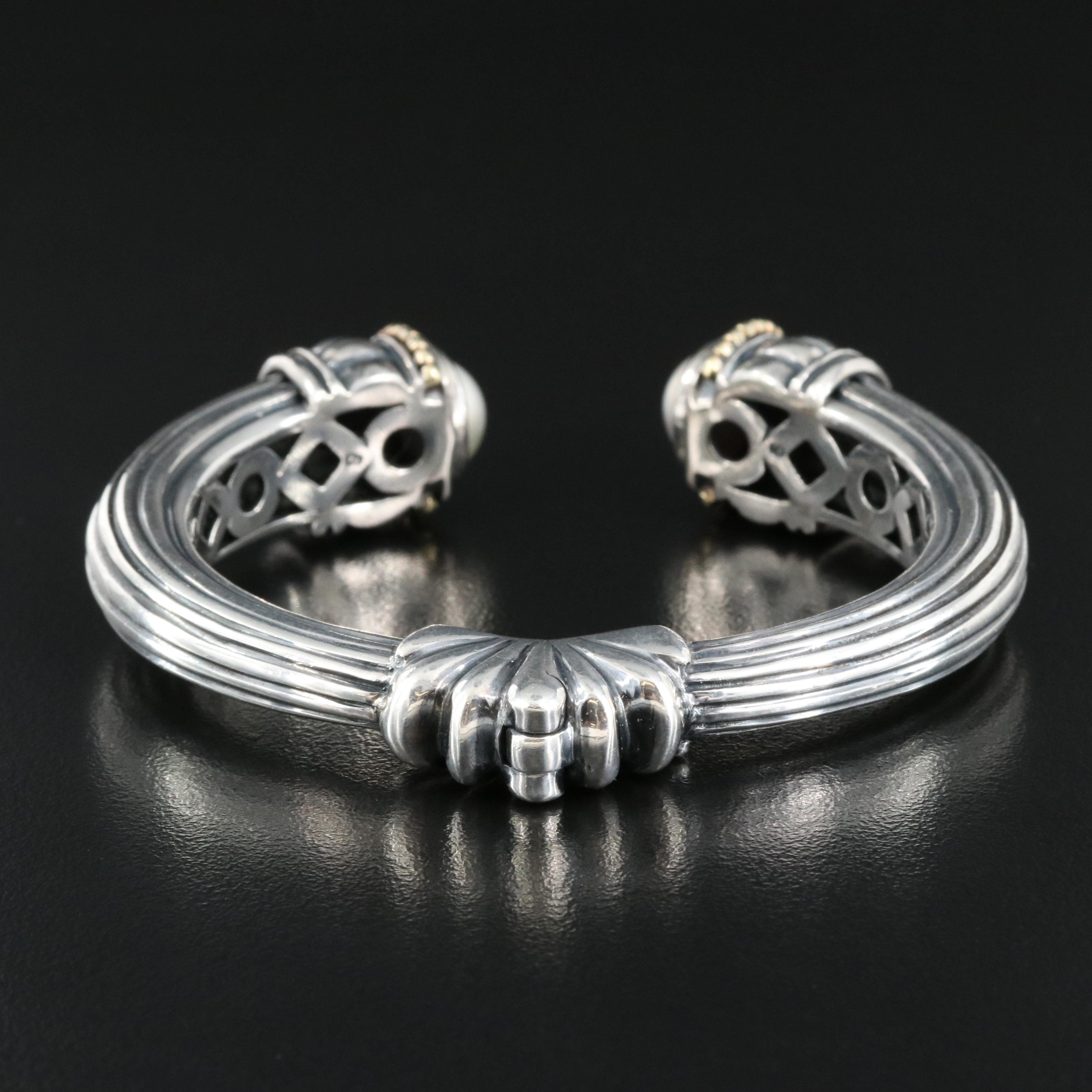 Caviar by Lagos Pearl Hinged Cuff with 18K Accents