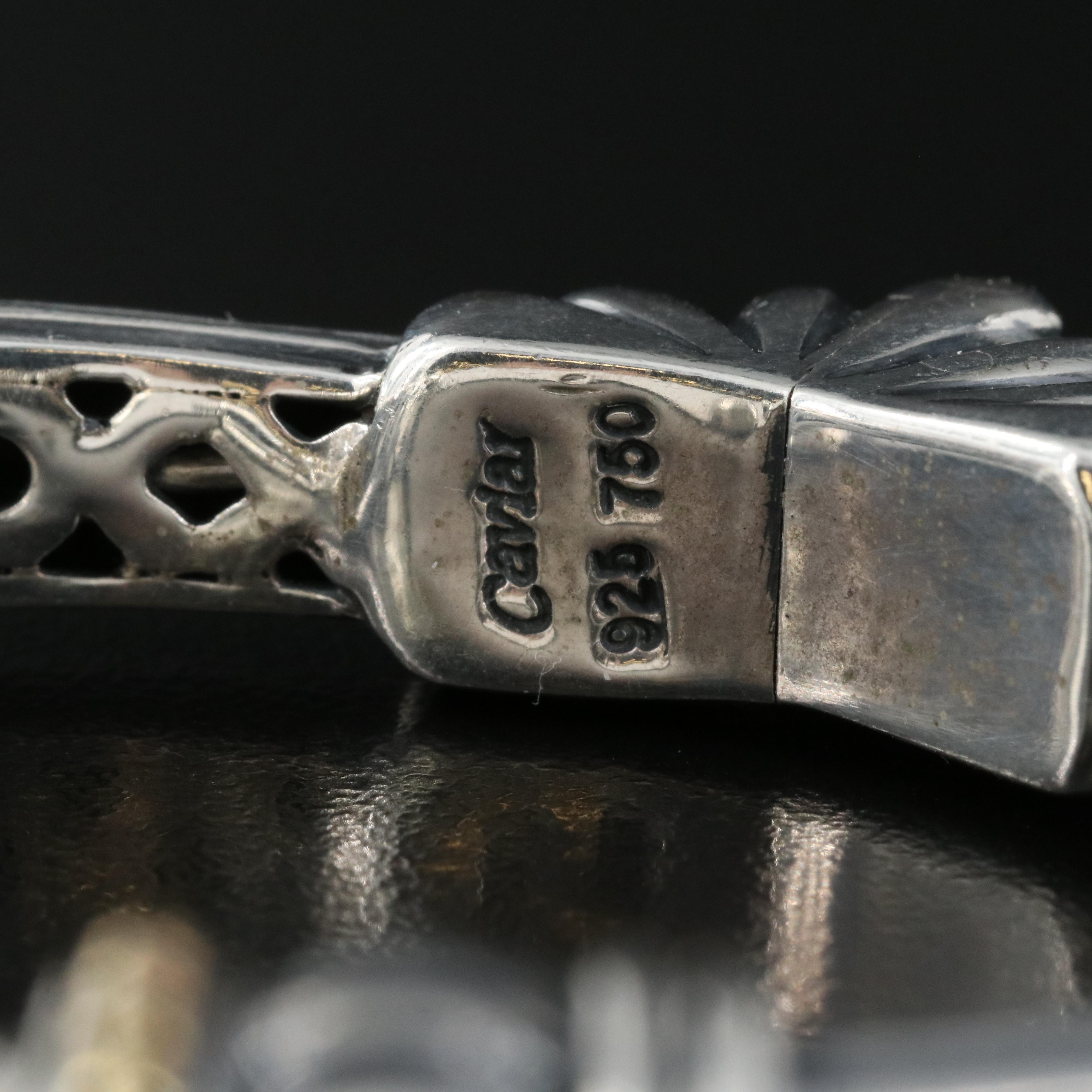 Caviar by Lagos Pearl Hinged Cuff with 18K Accents