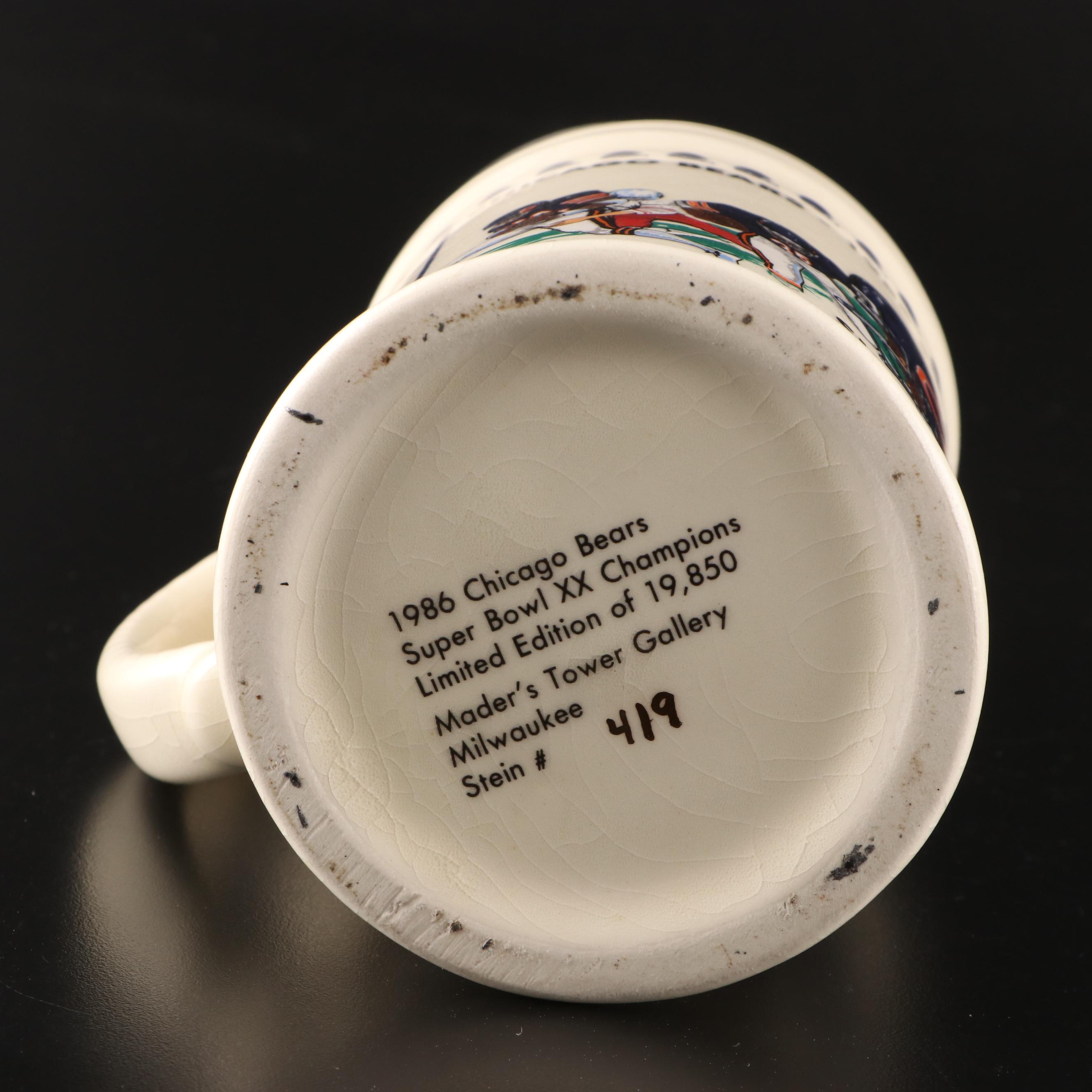 NFL Chicago Bears Super Bowl Champion Stoneware Mugs and Stein