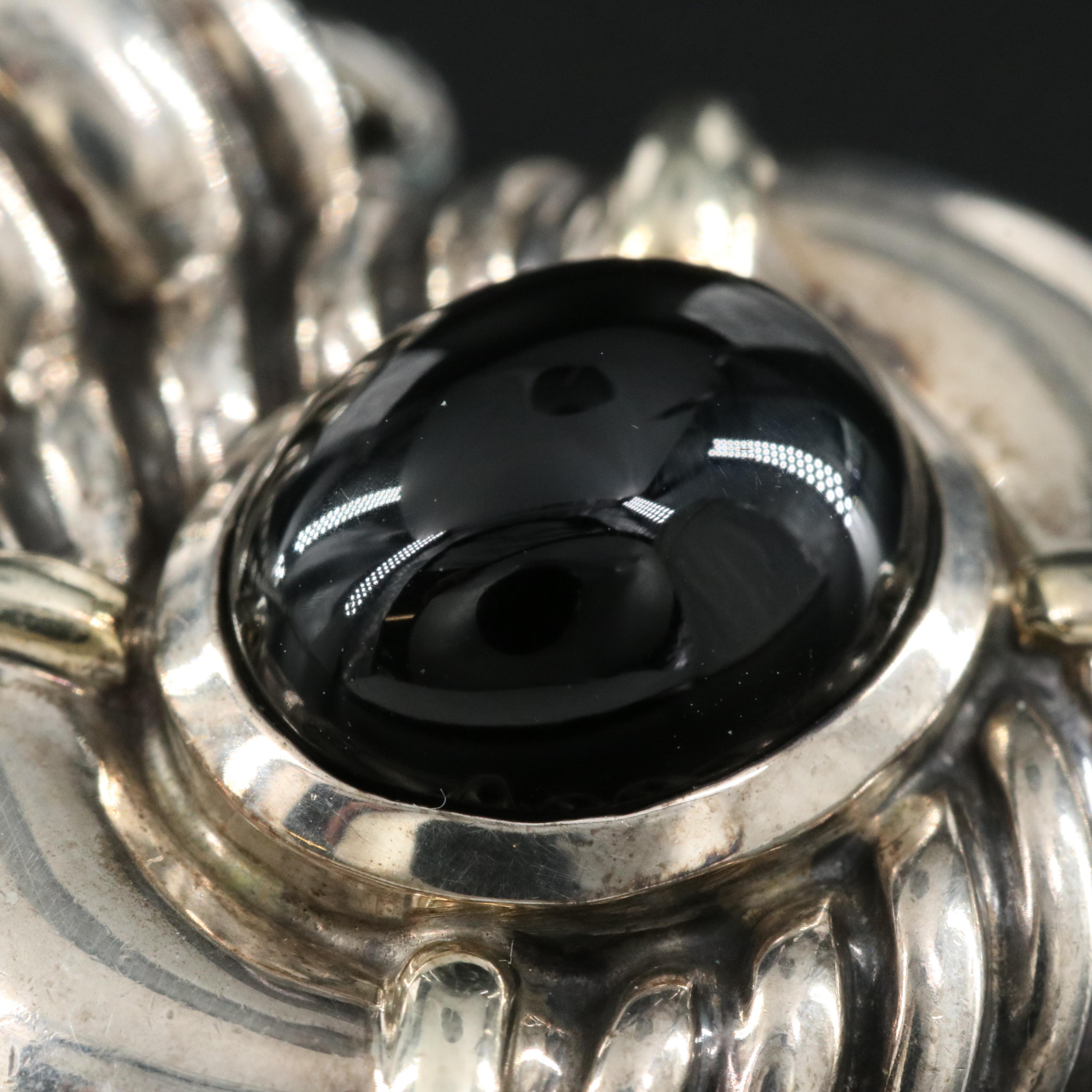 David Yurman Sterling Black Onyx Enhancer Pendant Necklace