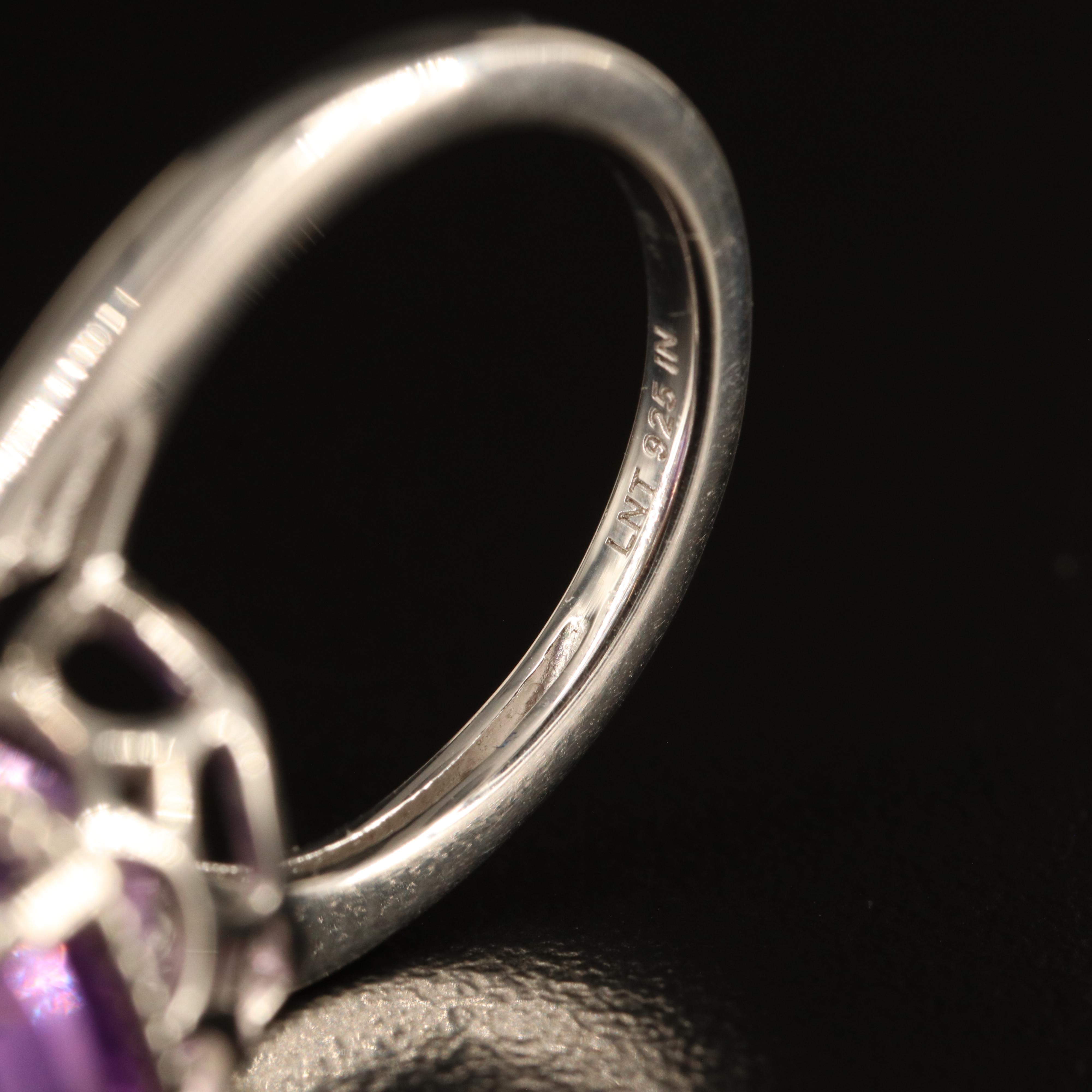 Sterling Amethyst and White Zircon Rings