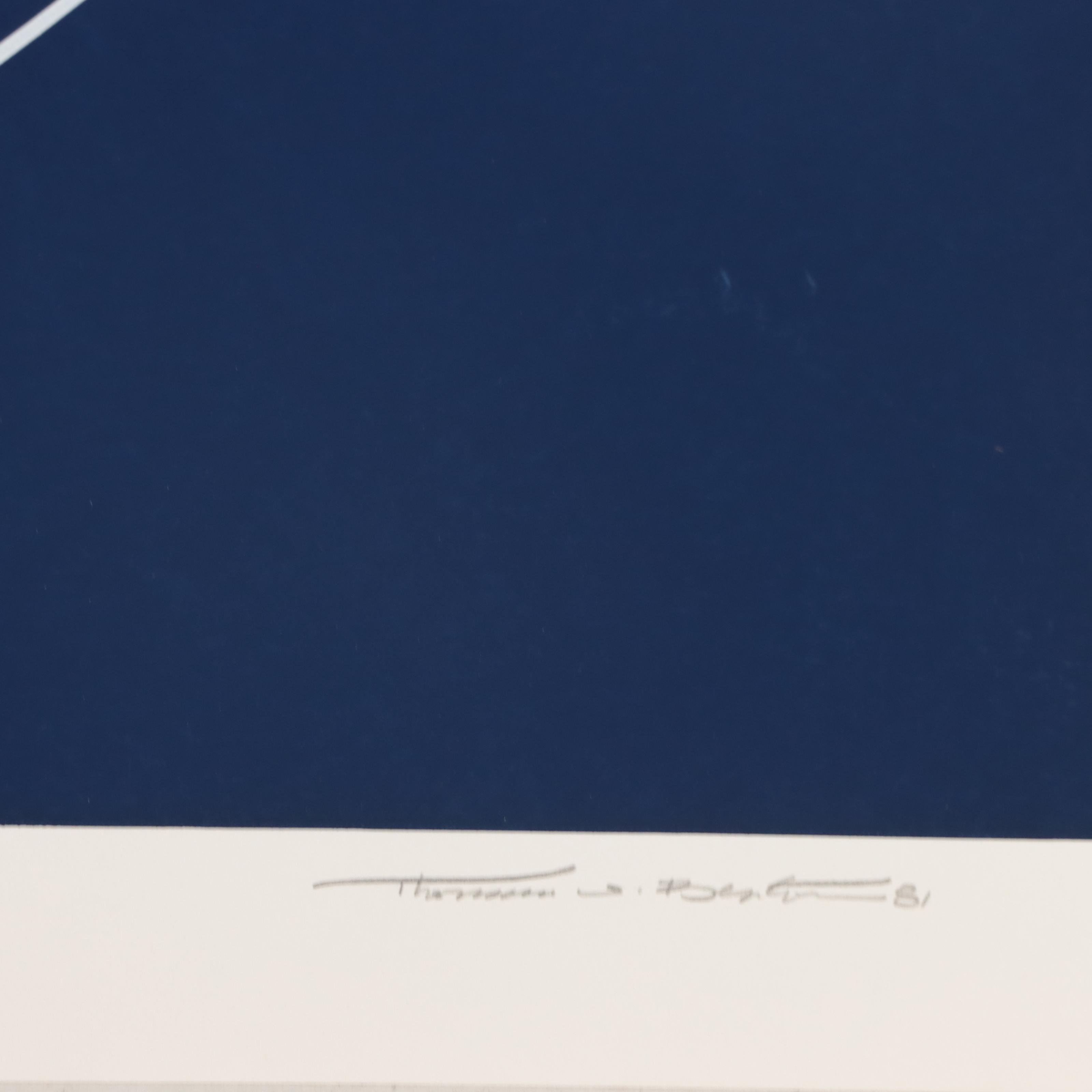 Thomas Whelan Benton Serigraph "Blue Knight," 1981