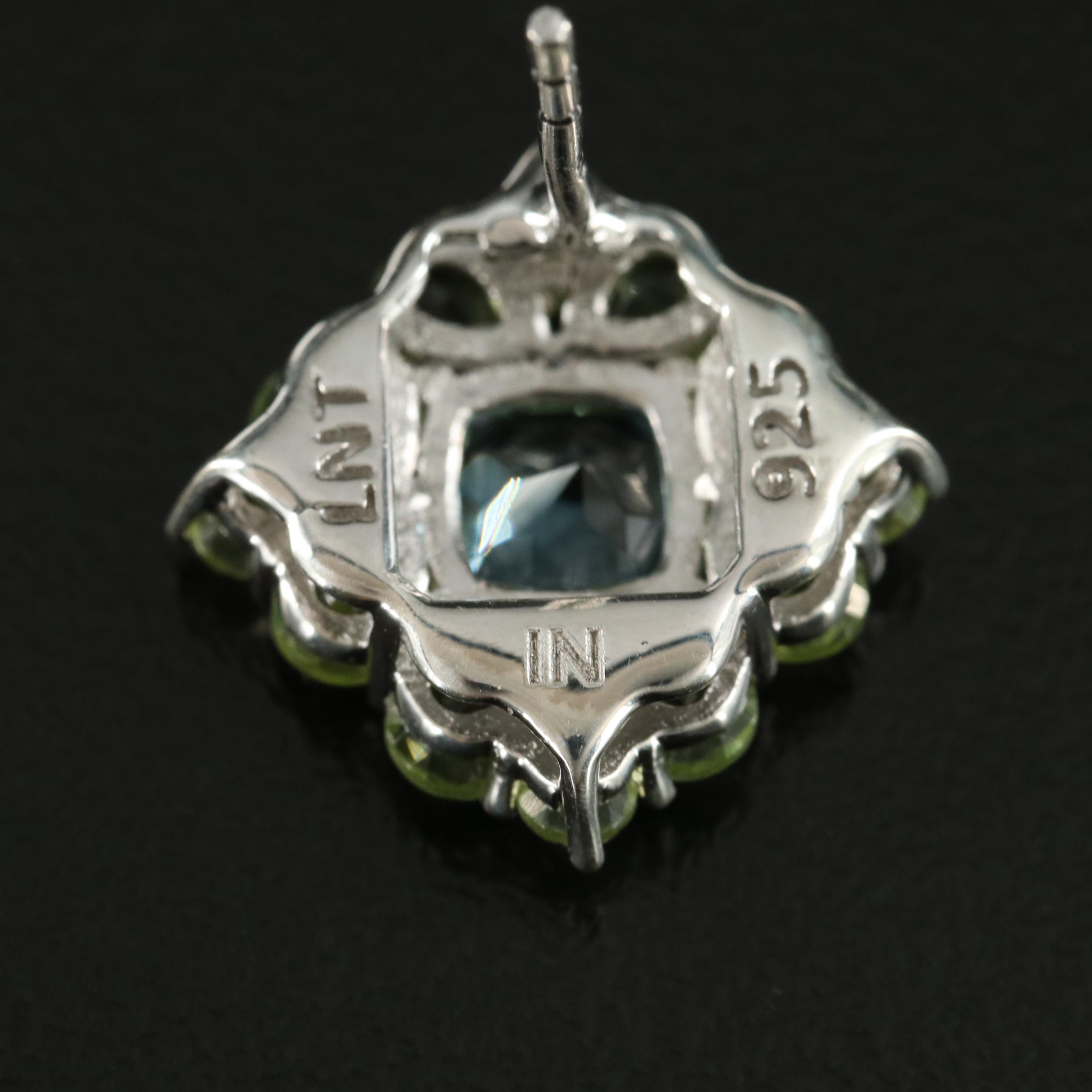 Sterling Sky Blue Topaz and Peridot Earrings