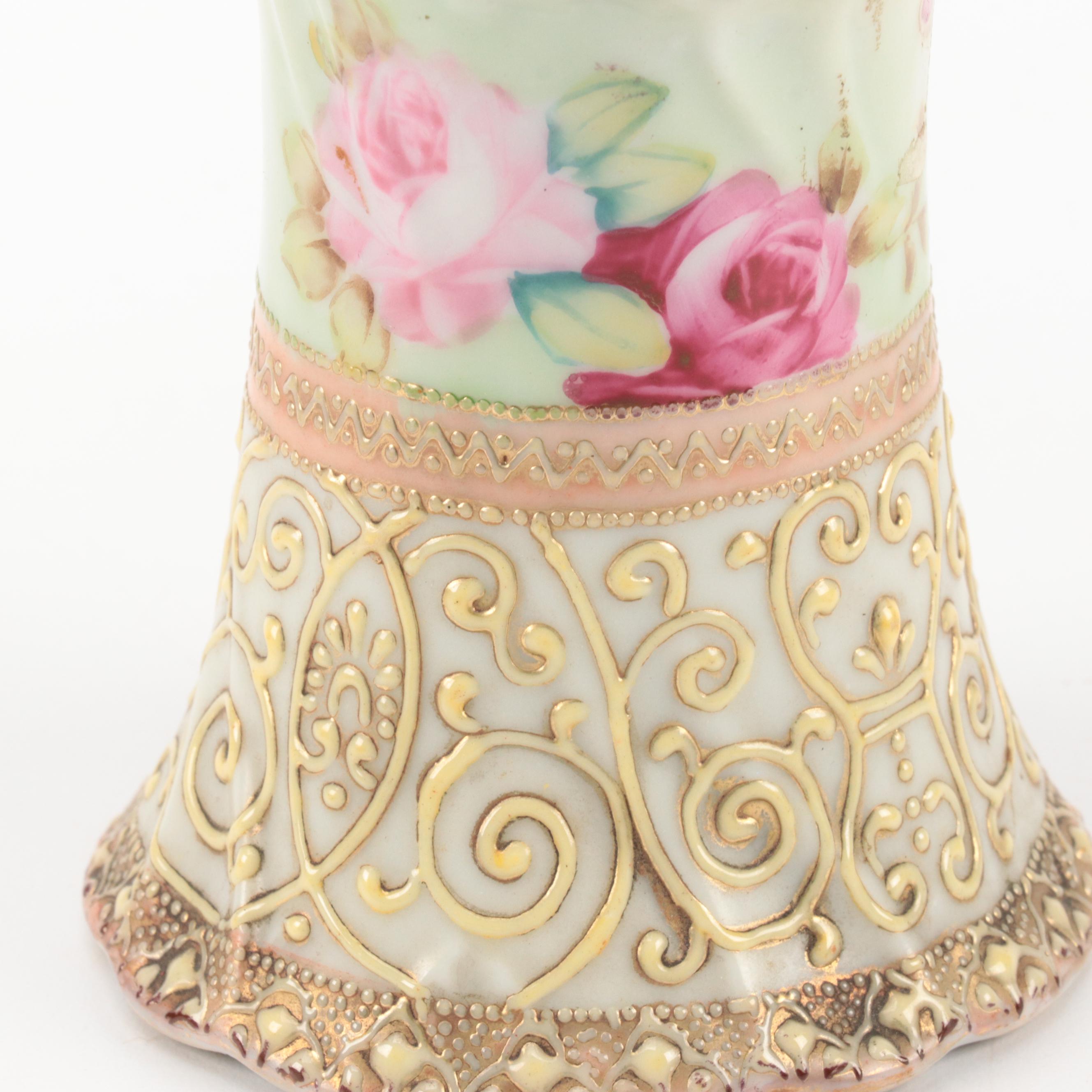 I.C.E. & E. Co.  Hand-Painted Porcelain Hatpin Stand