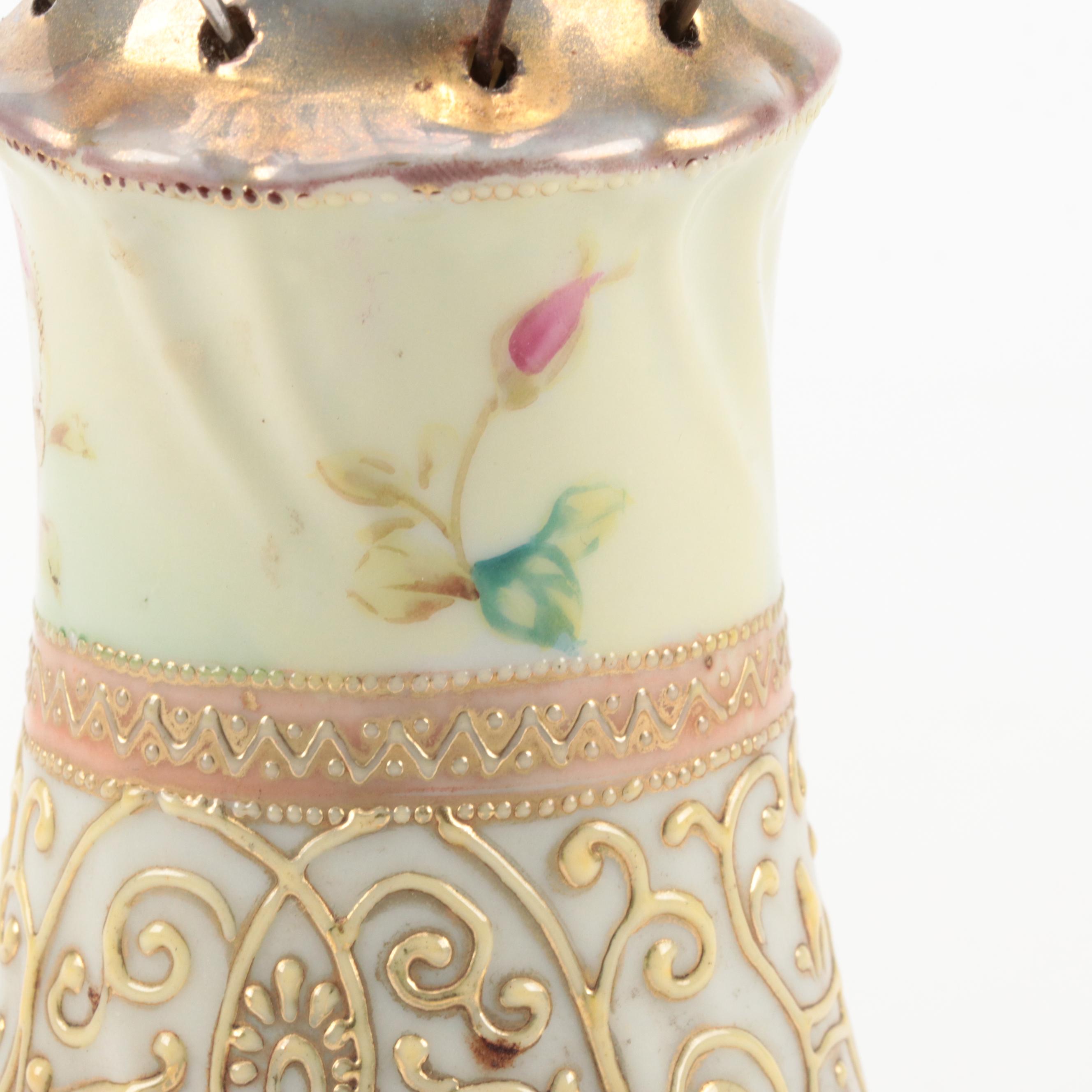 I.C.E. & E. Co.  Hand-Painted Porcelain Hatpin Stand