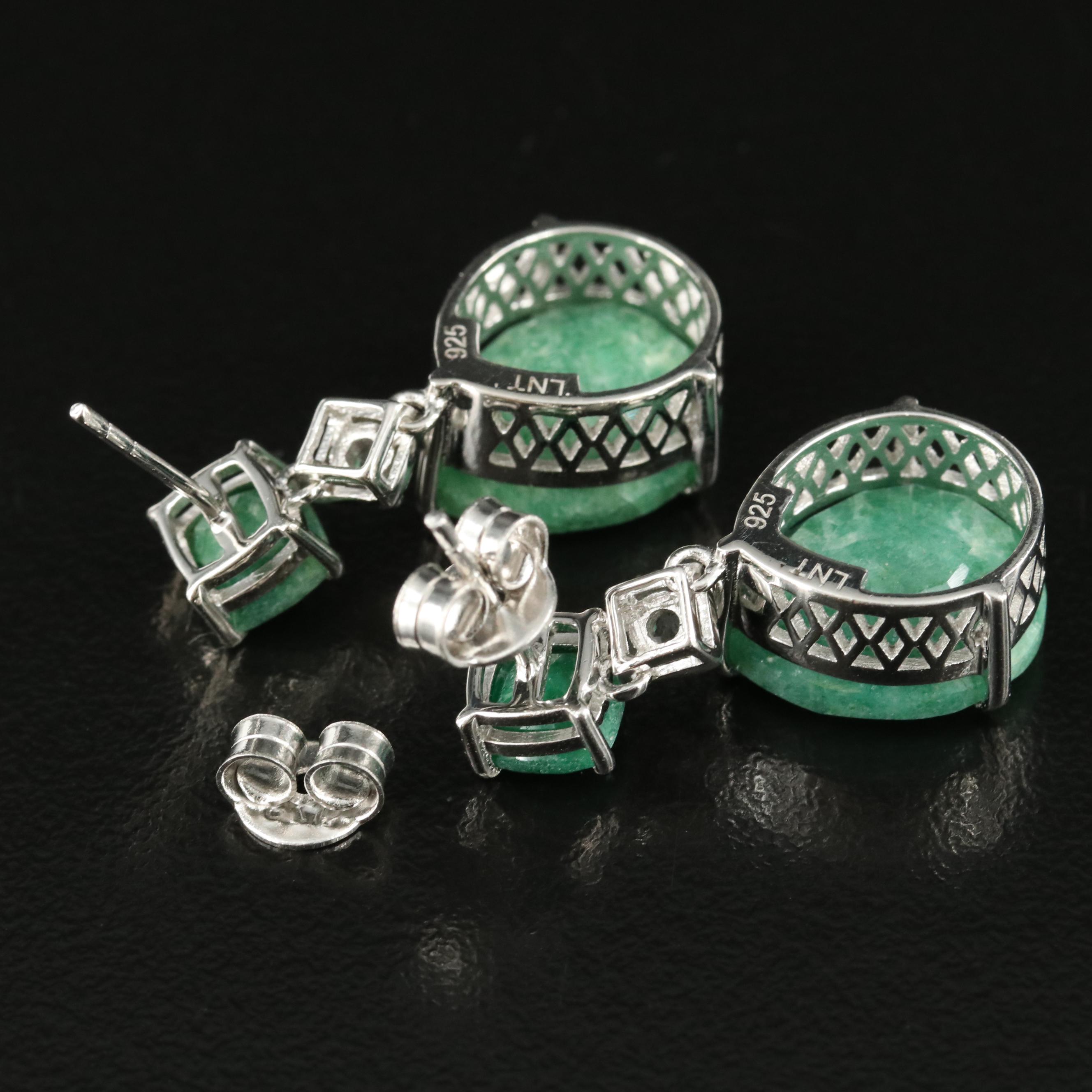 Sterling Beryl and Topaz Teardrop Earrings