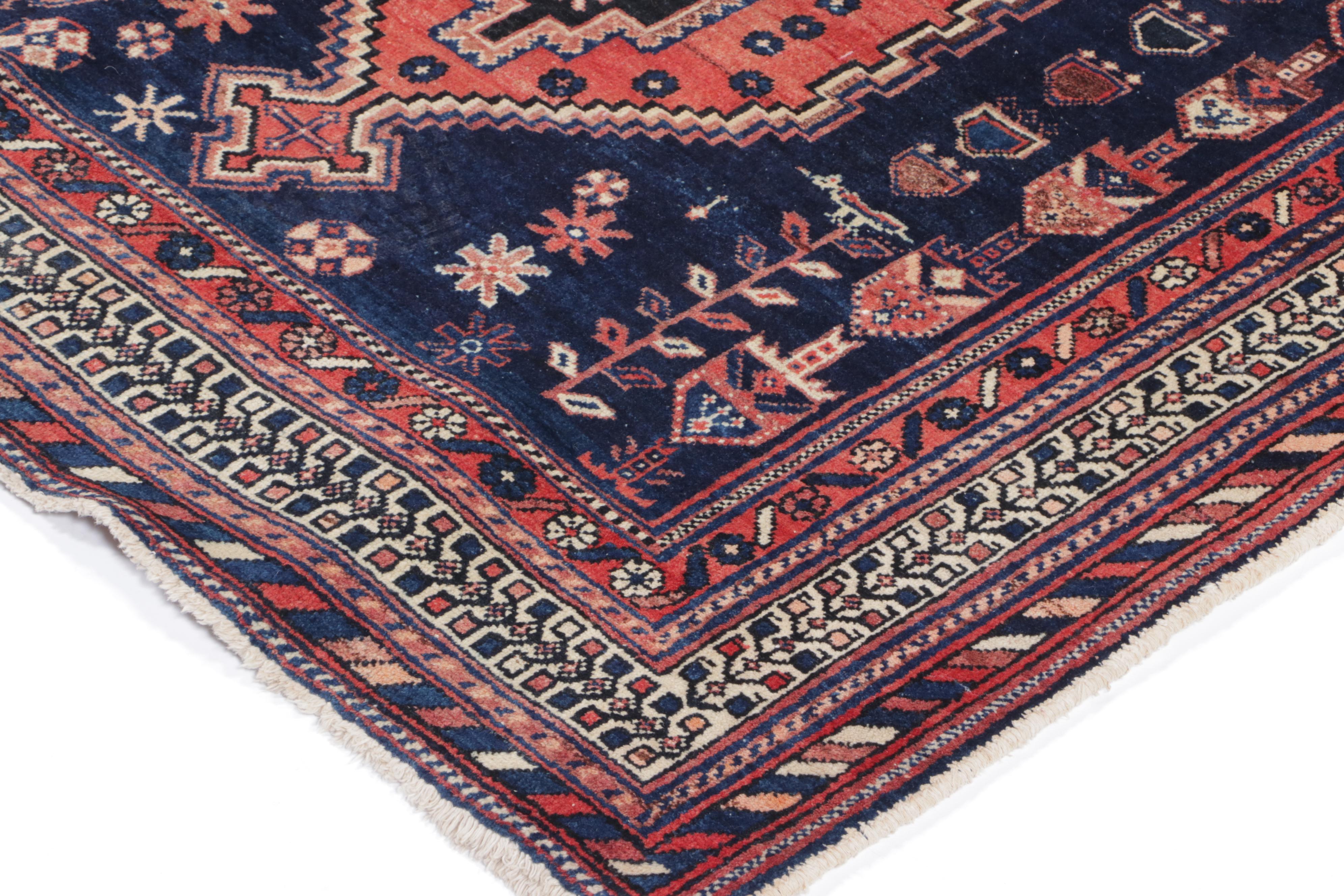 5'3 x 6'3 Hand-Knotted Persian Afshar Area Rug