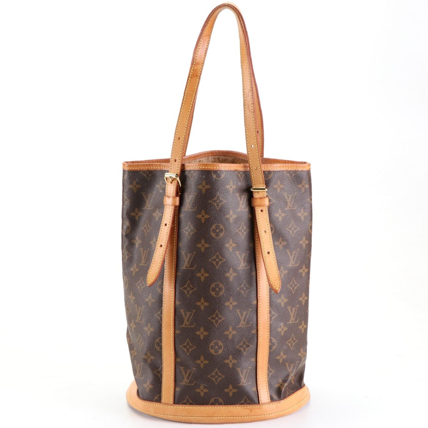 Louis Vuitton Bucket Bag GM in Monogram Canvas and Vachetta Leather