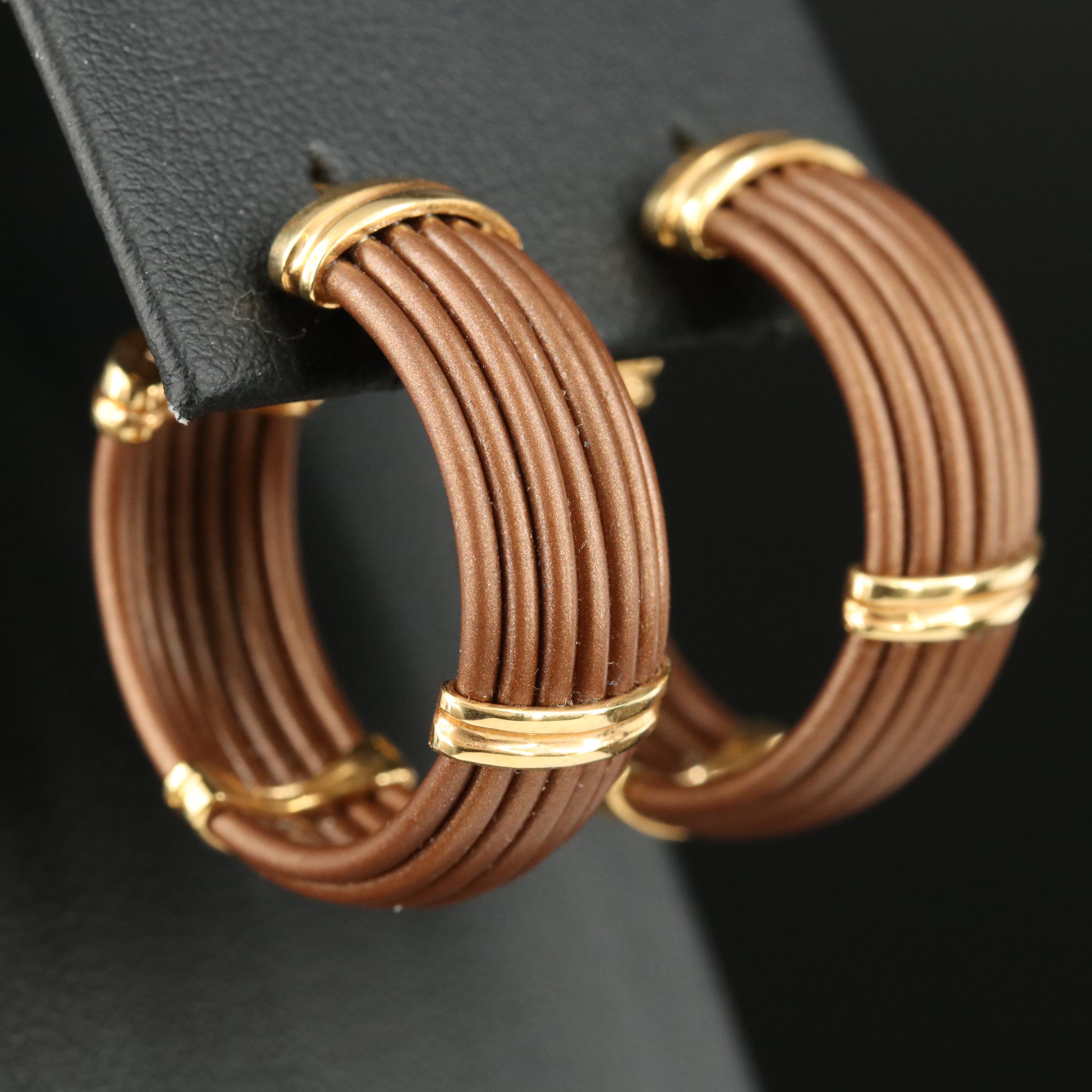 Italian Hoop Earrings with 18K Accents