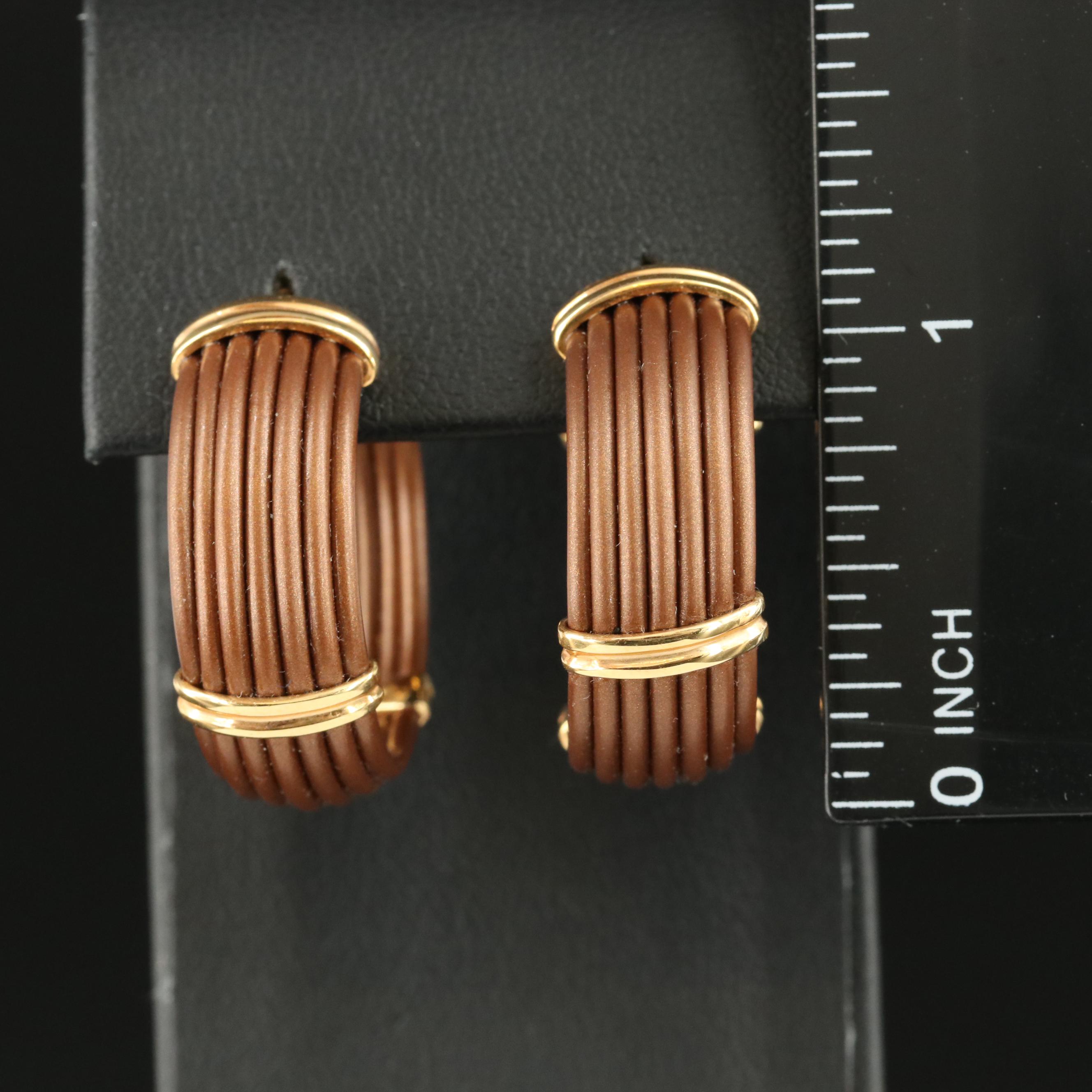 Italian Hoop Earrings with 18K Accents