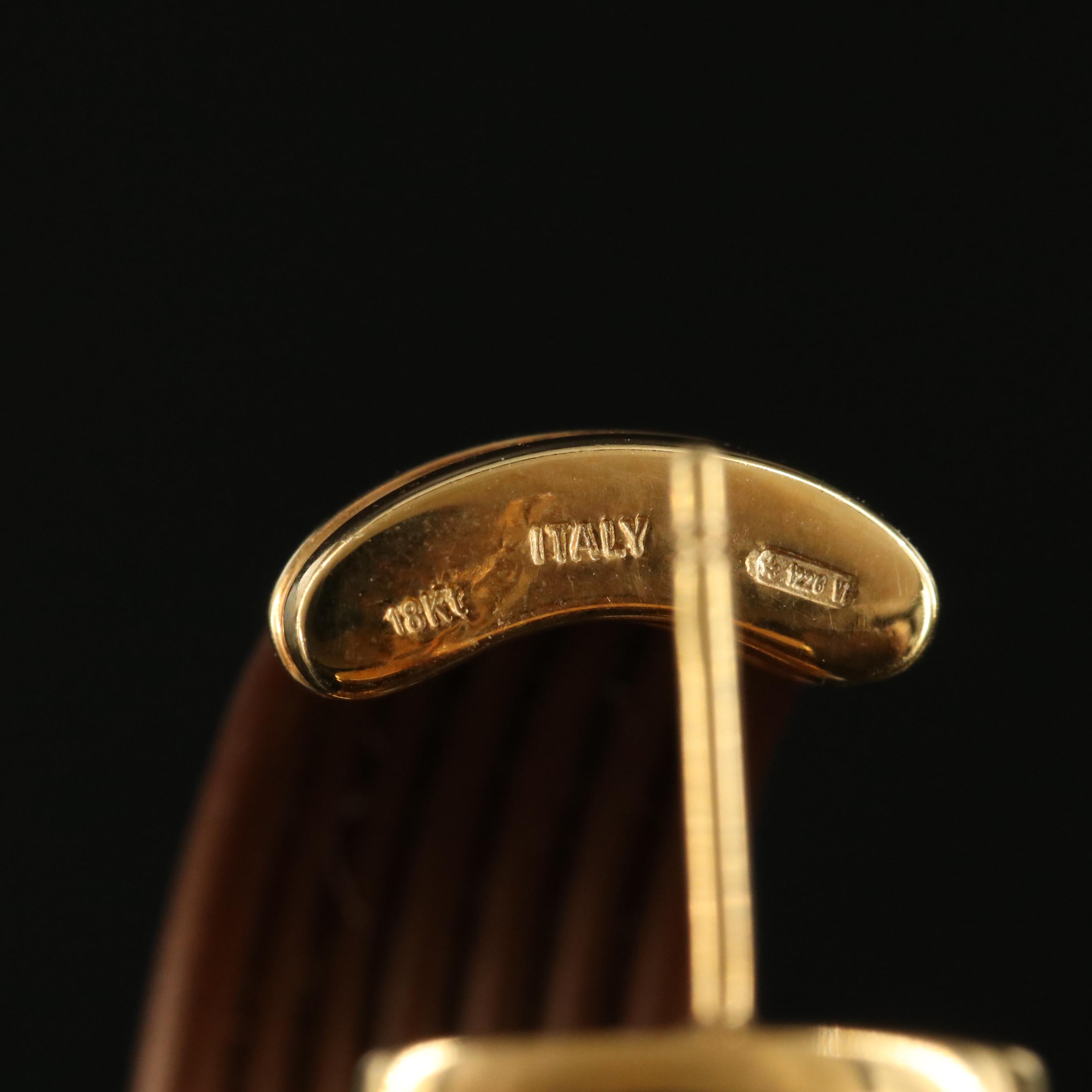 Italian Hoop Earrings with 18K Accents