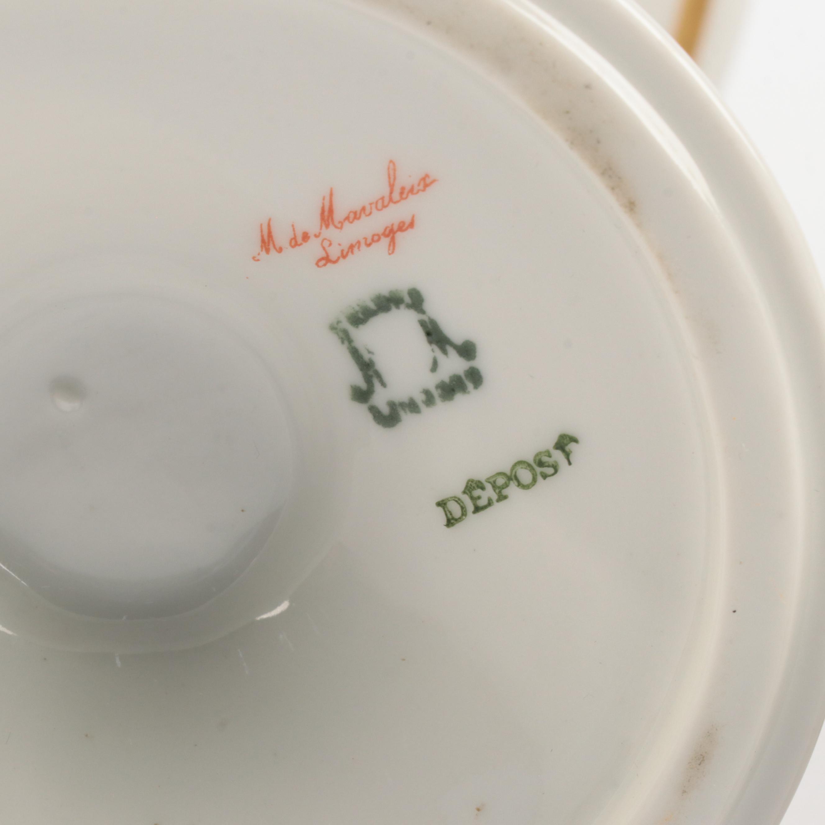 M de Mavaleix Limoges with Other Hatpin Holders and Bud Vase