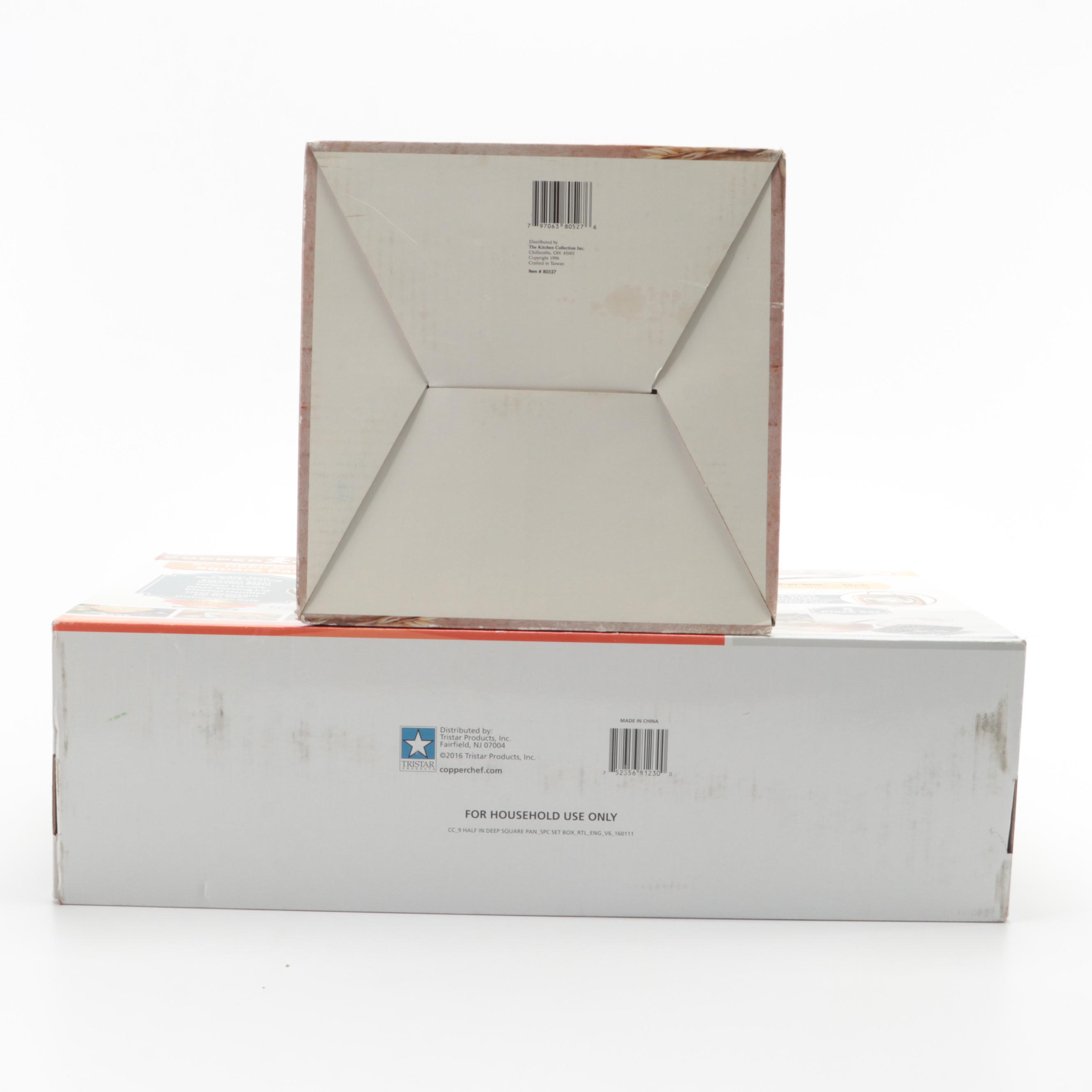 Copper Chef Deep Dish Square Pan with Bread Bakers and Portable Casseroles