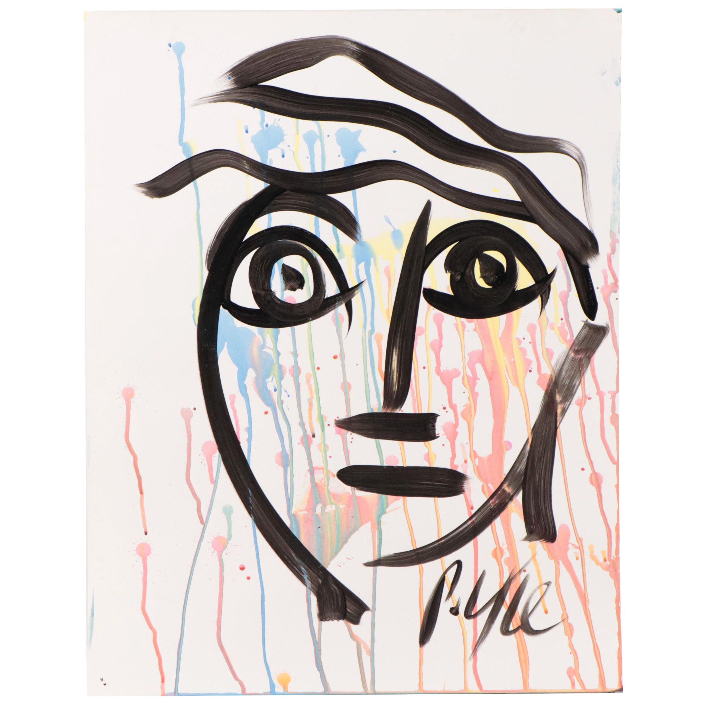 Peter Keil Abstract Portrait Acrylic Painting