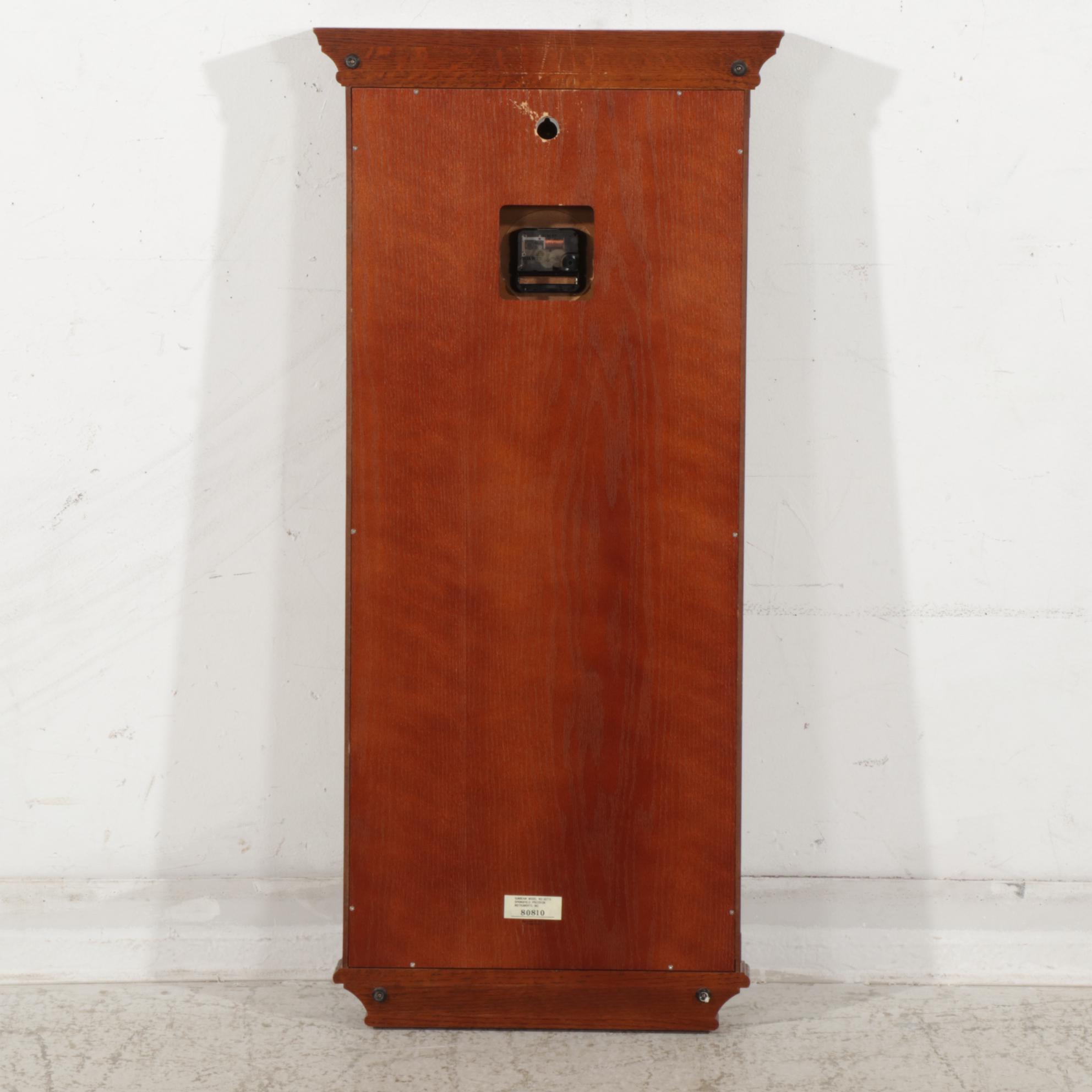 Sunbeam Wood Cased Wall Clock With Mirror, Late 20th Century