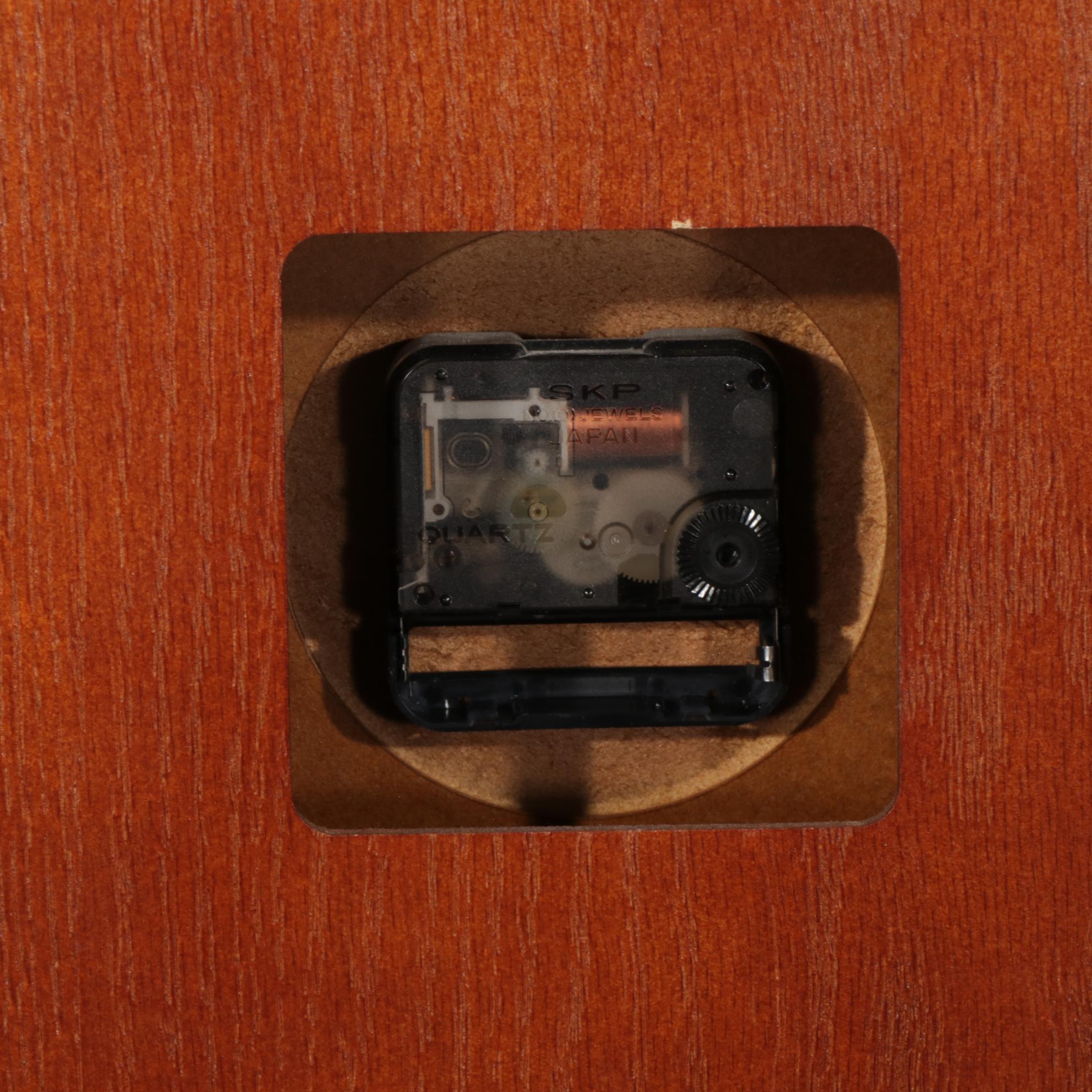 Sunbeam Wood Cased Wall Clock With Mirror, Late 20th Century