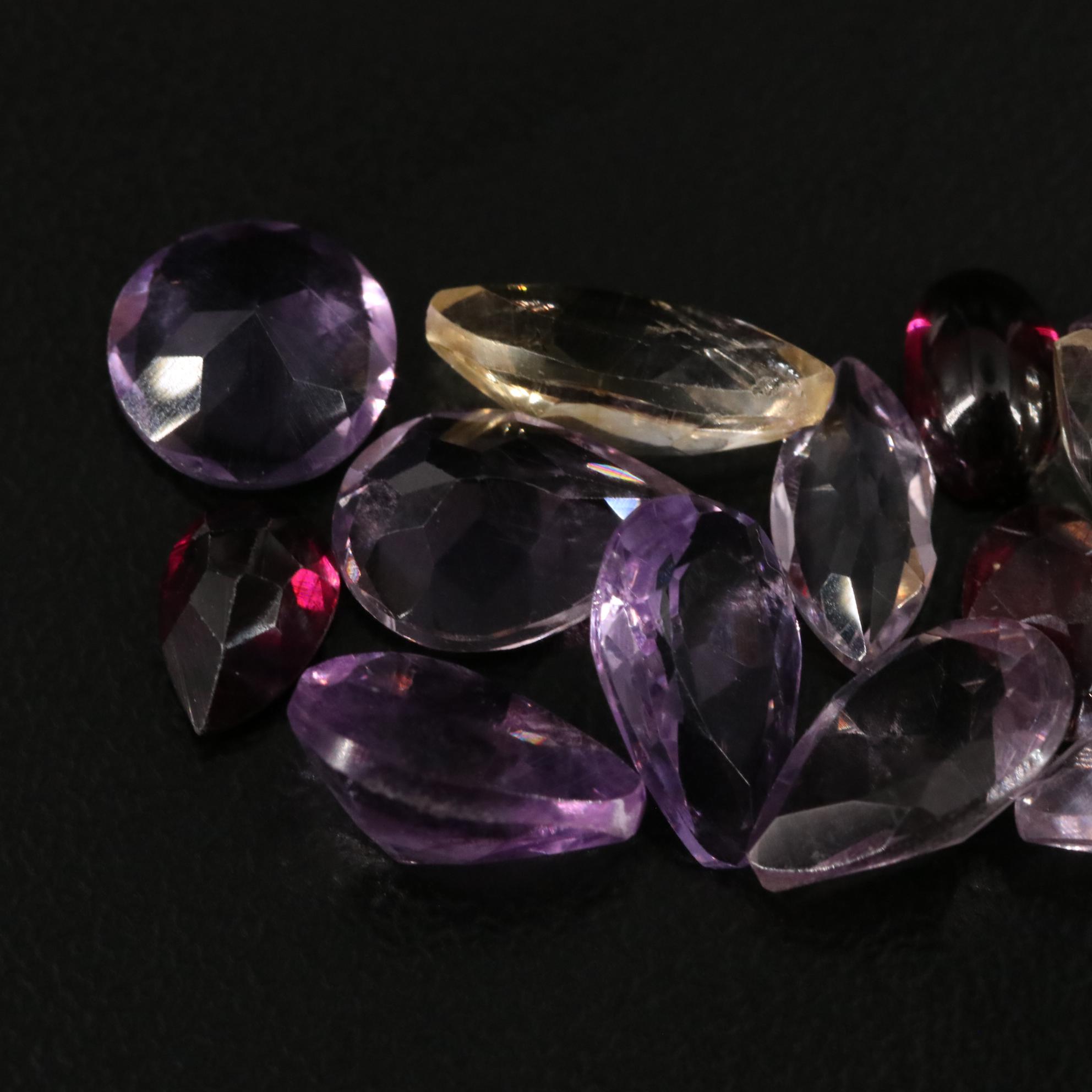 Loose 18.10 CTW Amethyst, Garnet, and Citrine Lot