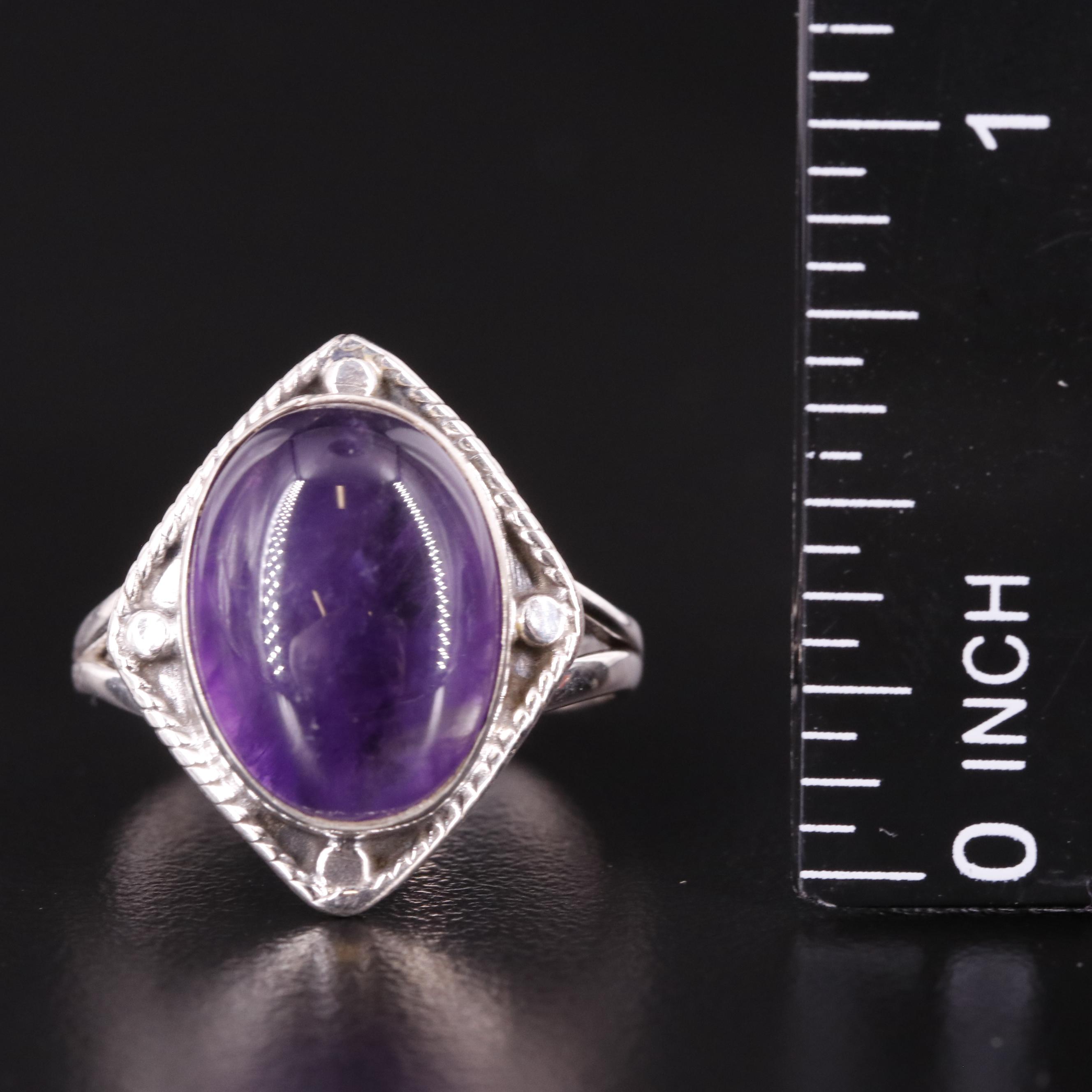Sterling Oval Amethyst Ring