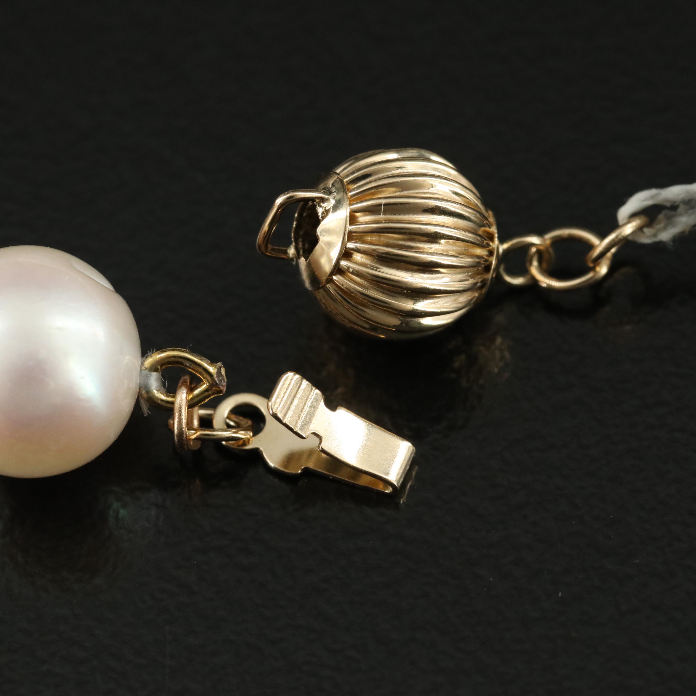 Pearl Necklace with 14K Clasp