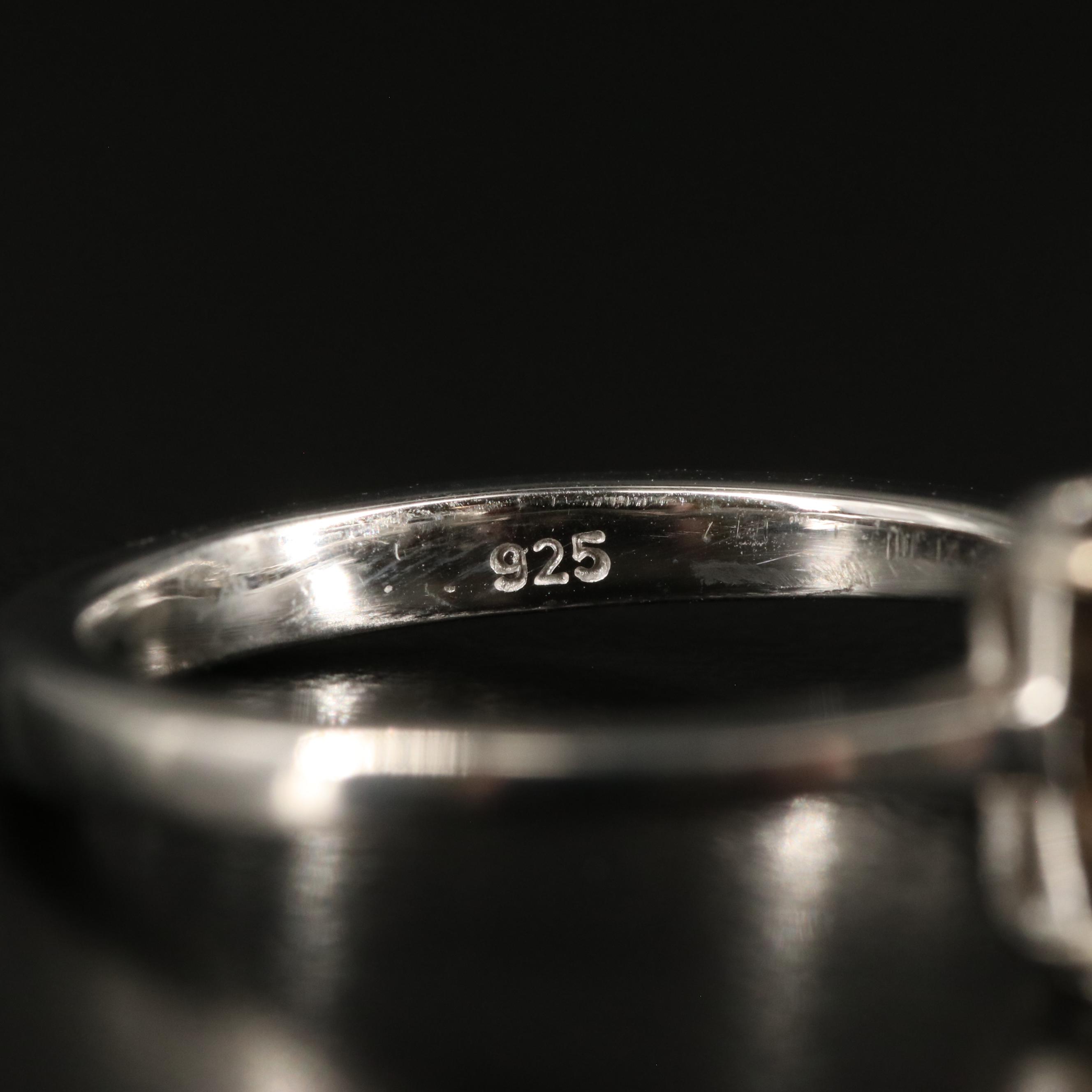 Sterling Square Smoky Quartz Ring