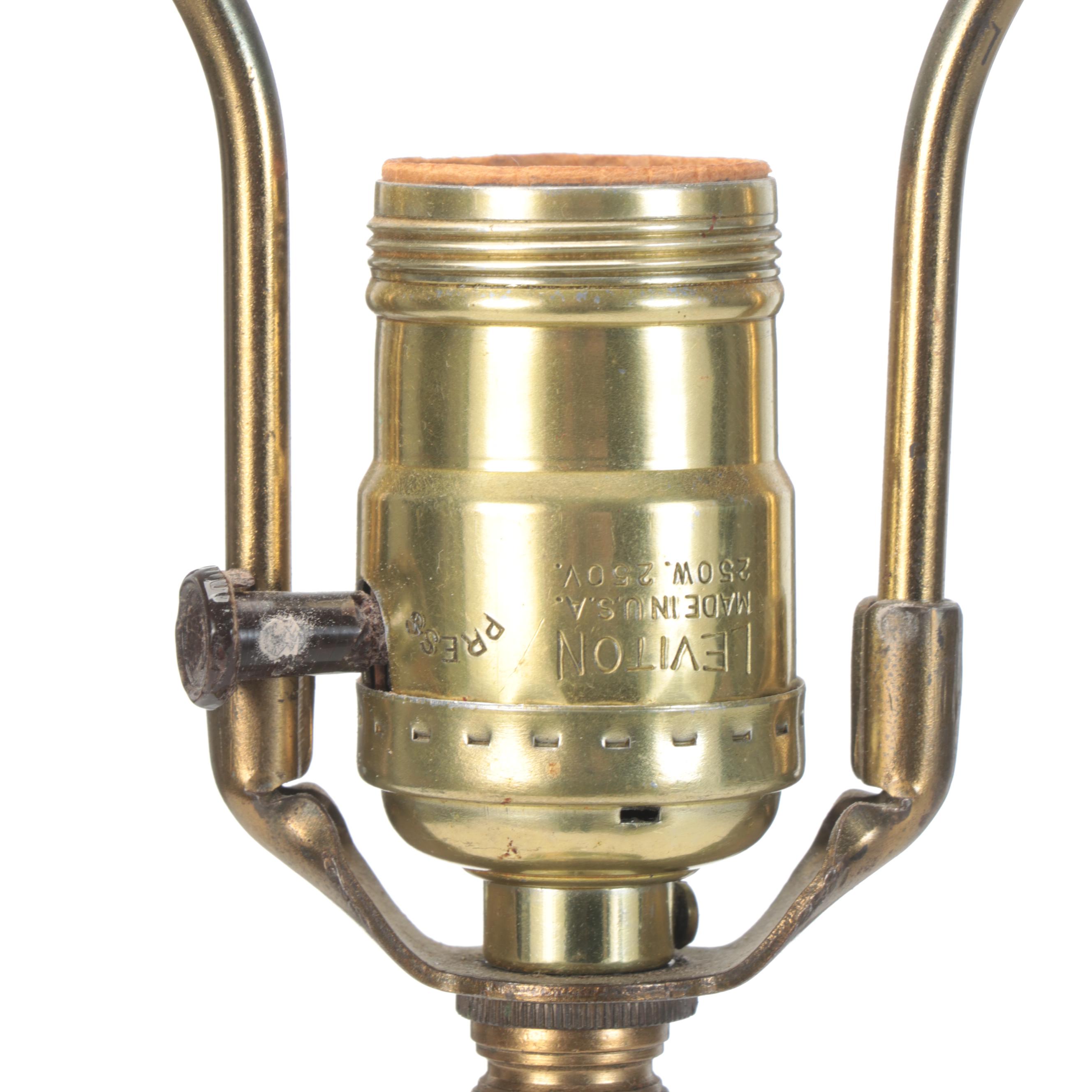 American Brilliant Brunswick Star Cut Glass Pitcher Mounted Table Lamp