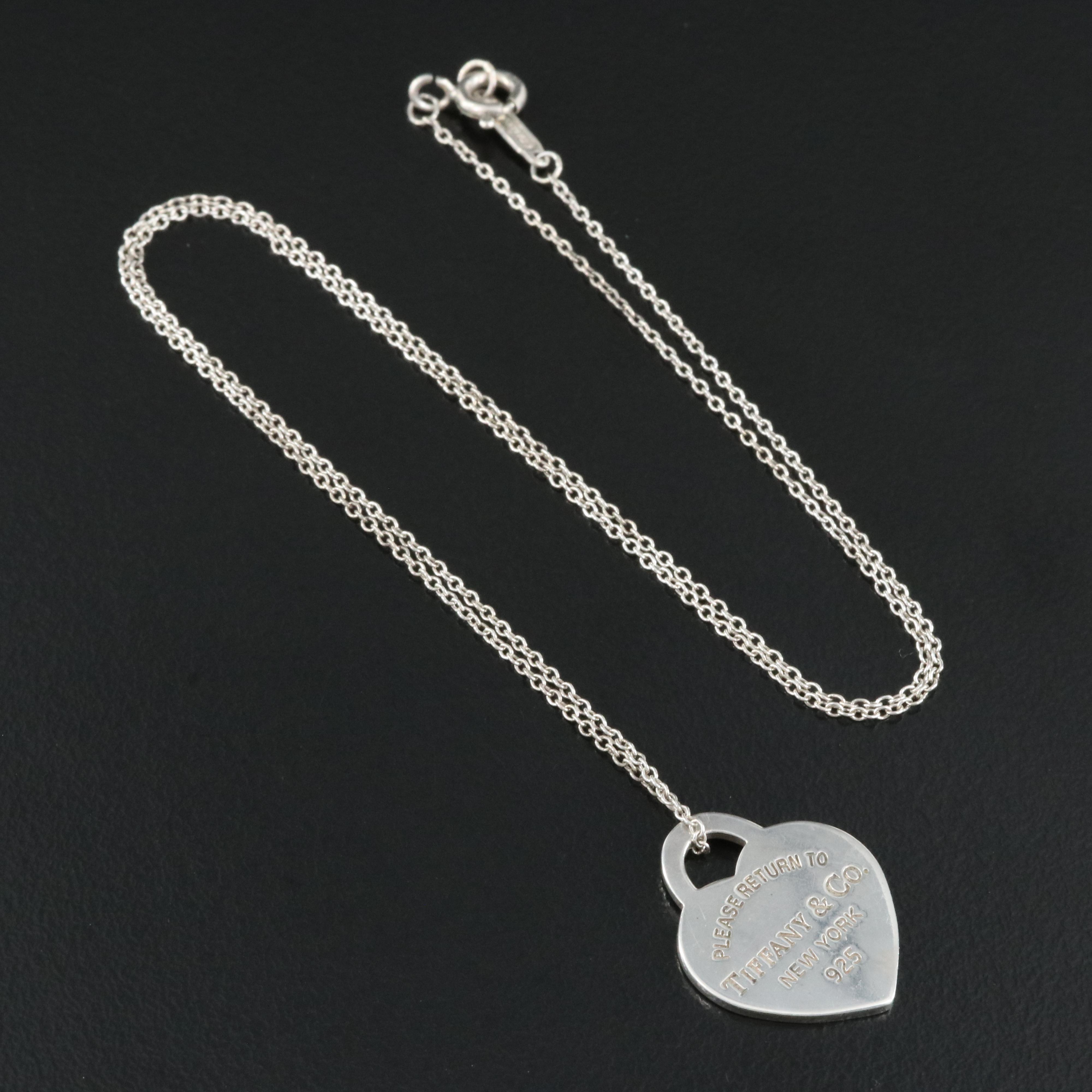 Tiffany & Co. "Return to Tiffany" Sterling Heart Pendant Necklace