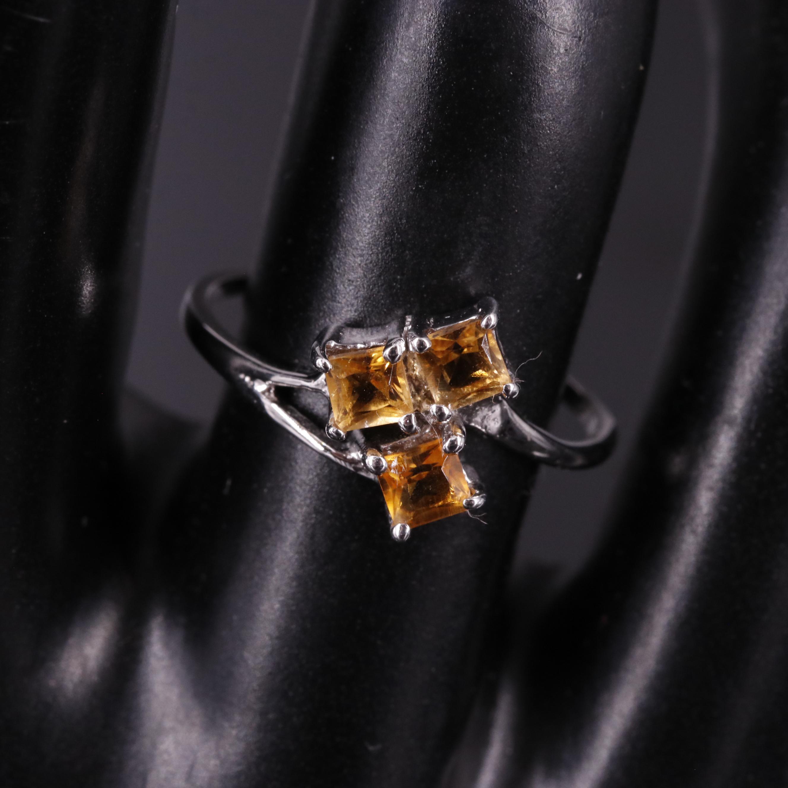 Sterling Citrine Ring