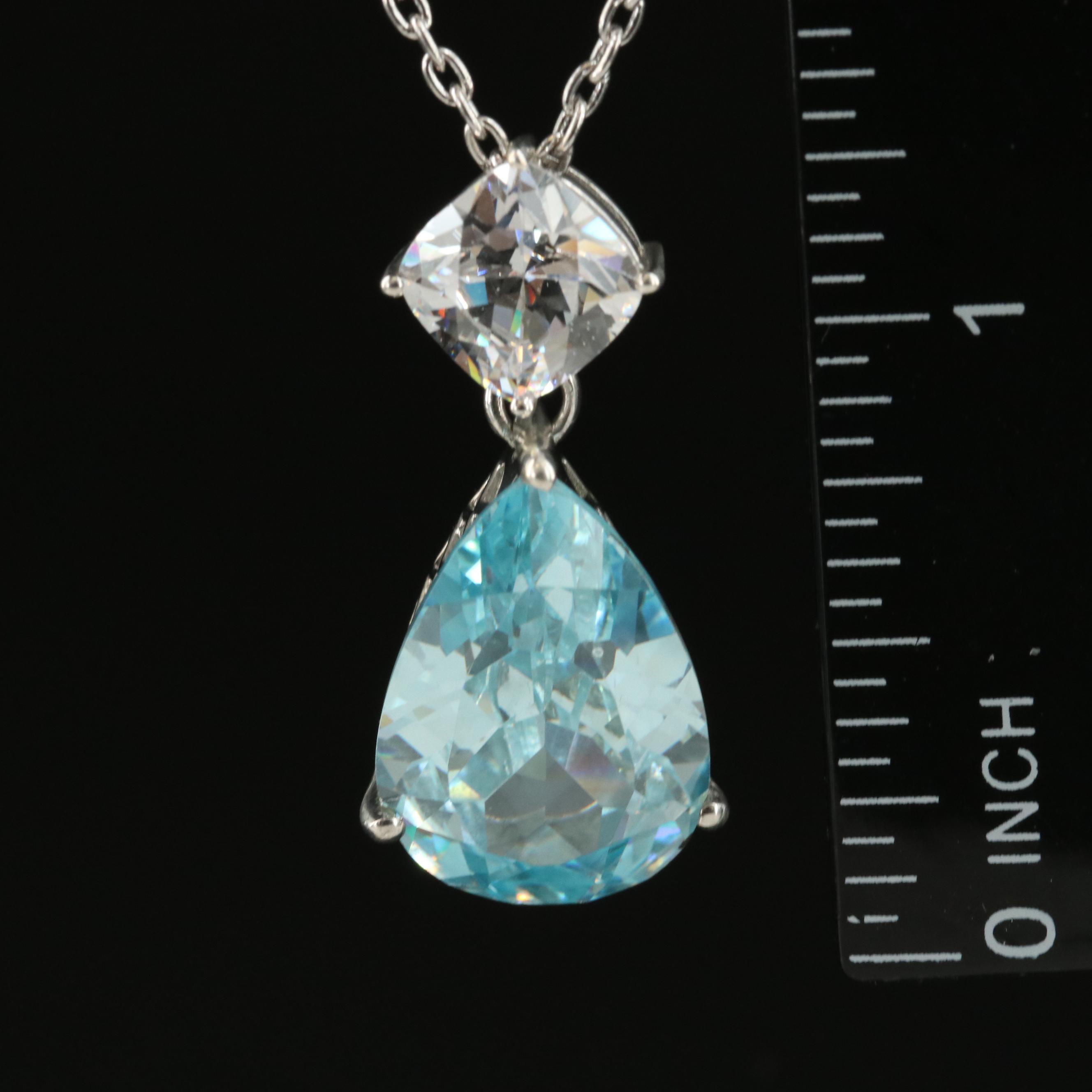 Sterling Cubic Zirconia Pendant Necklace