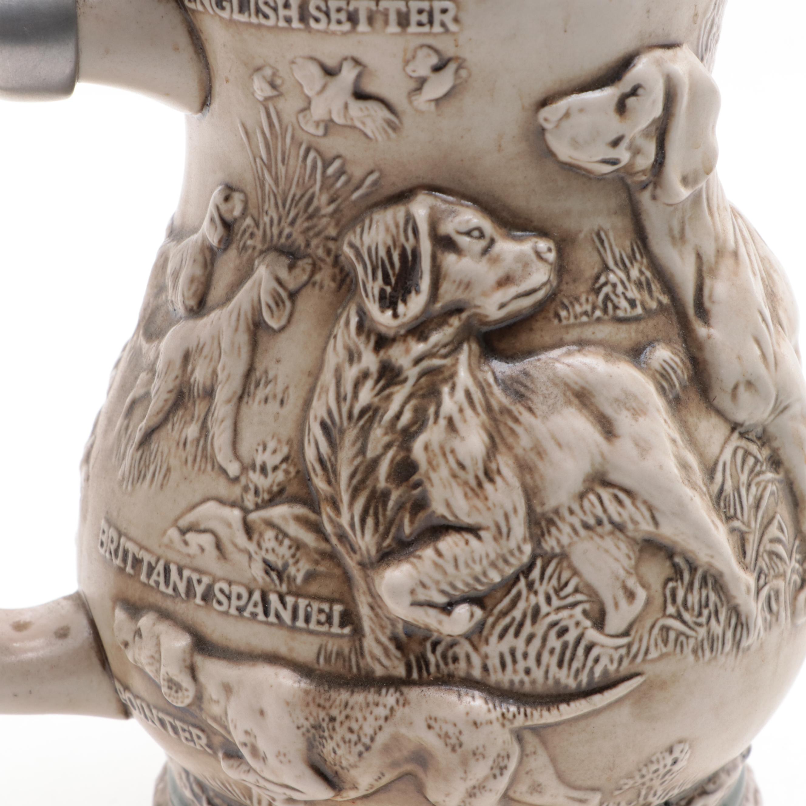 Avon "Great Dogs of the Outdoors" and "Freshwater Fishing" Ceramic Beer Steins