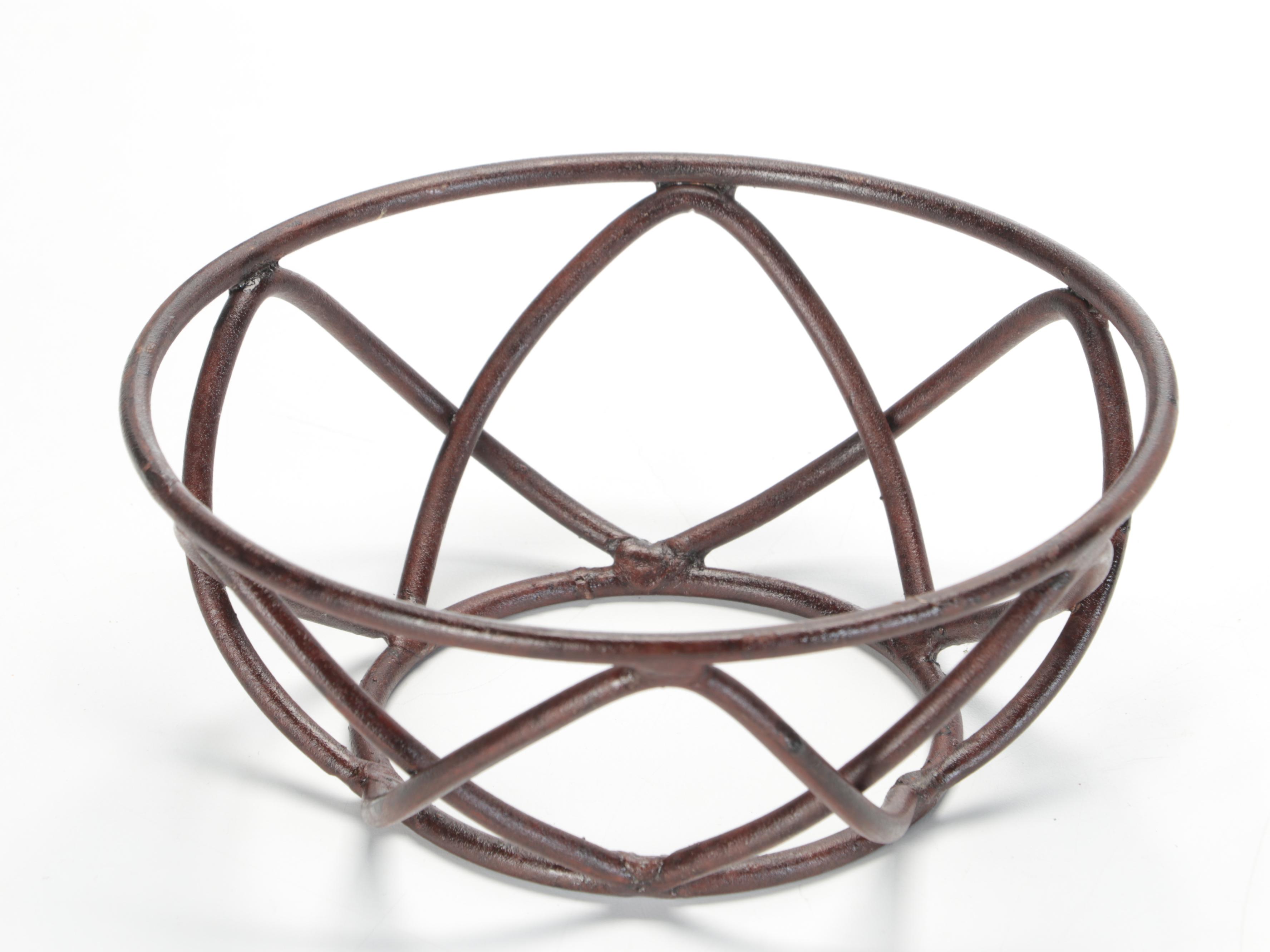 Patinated Composite and Metal Candle Holders with Blown Glass Hurricanes