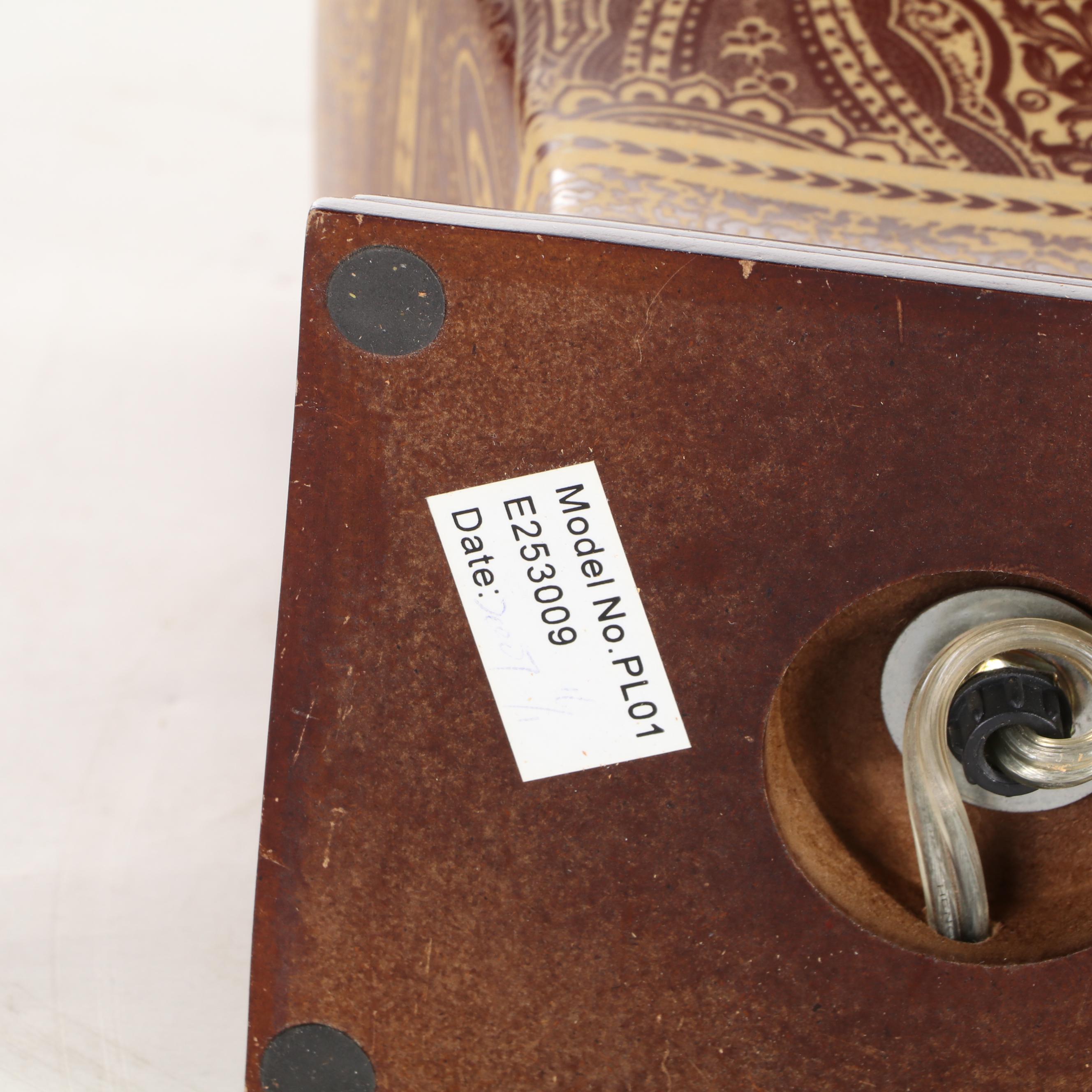 Red and Yellow Paisley Composite Table Lamp, Contemporary