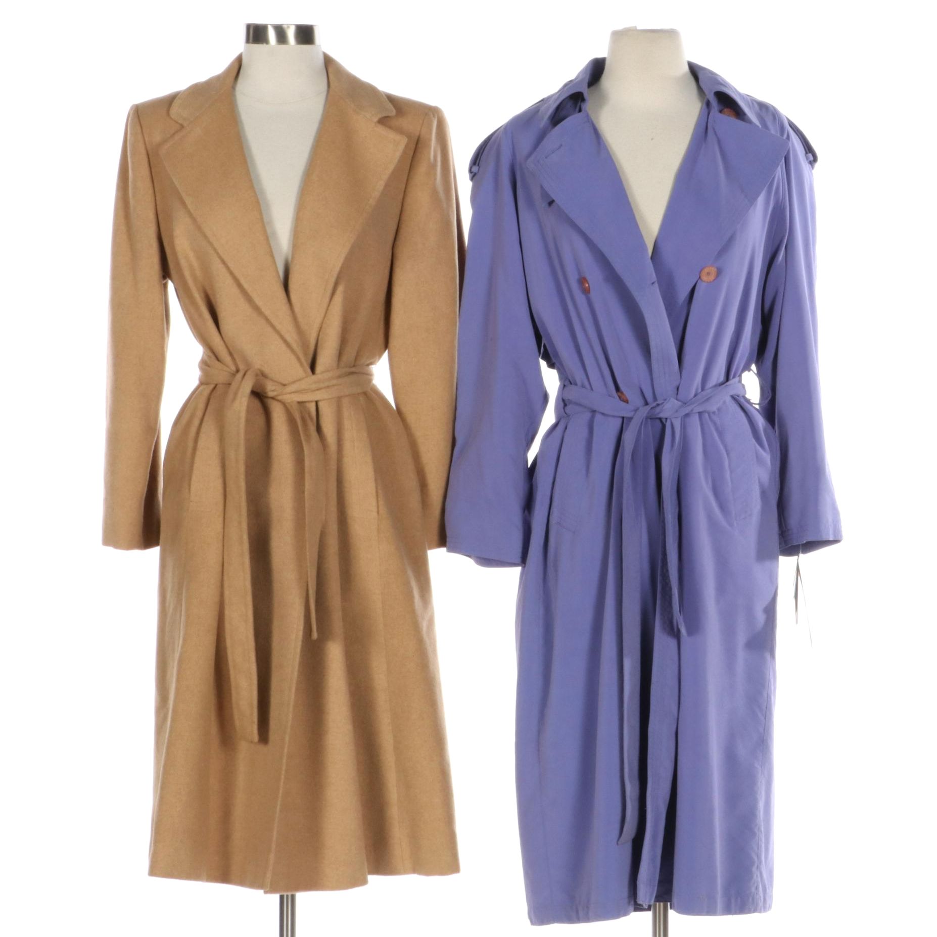Fleurette Camel Hair Wrap Coat and Fleet Street Microfiber Trench Coat
