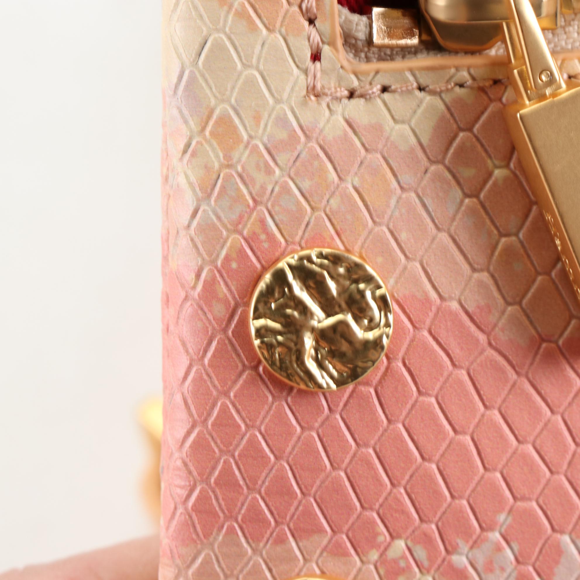 Hammitt Small Nash Wristlet Bag with Crossbody Strap in Pink Embossed Leather