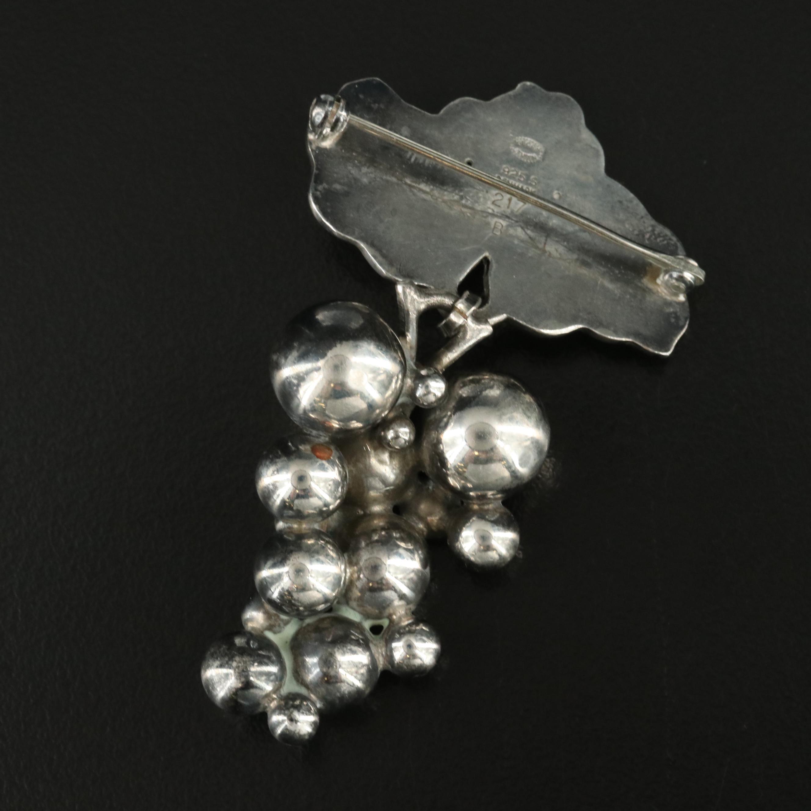 Georg Jensen "Moonlight Grapes" Sterling Brooch