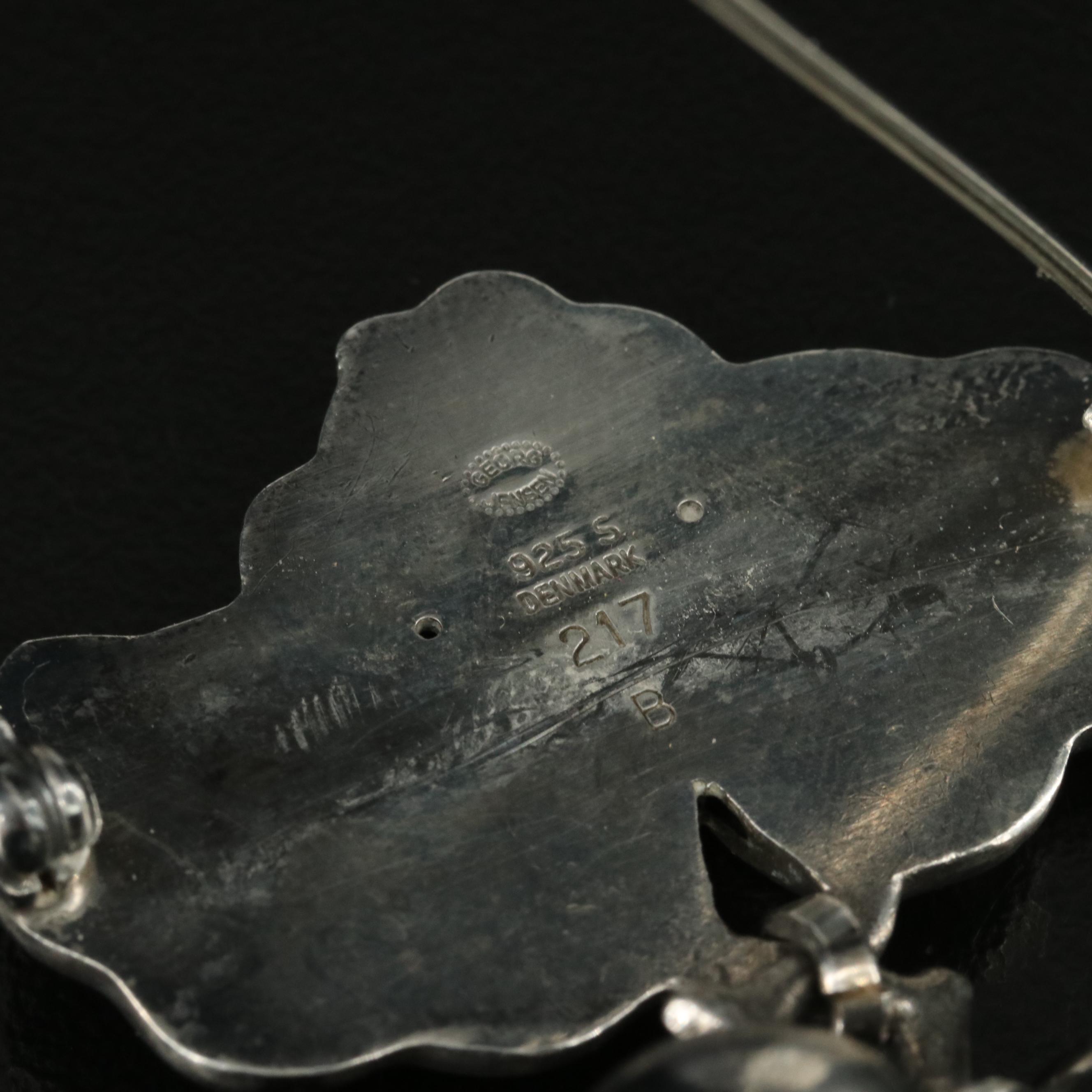 Georg Jensen "Moonlight Grapes" Sterling Brooch