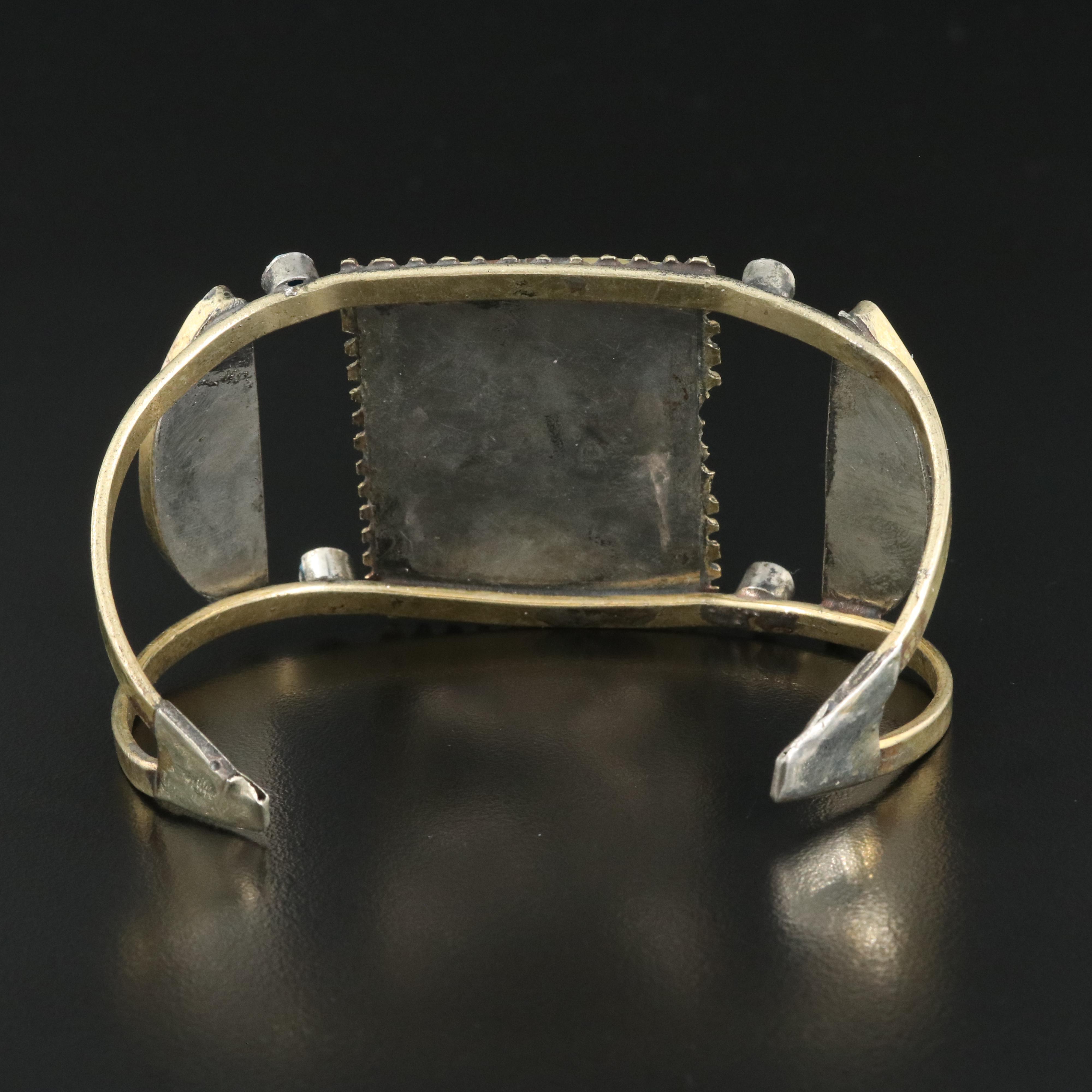 Lapis Lazuli and Faux Turquoise Cuff