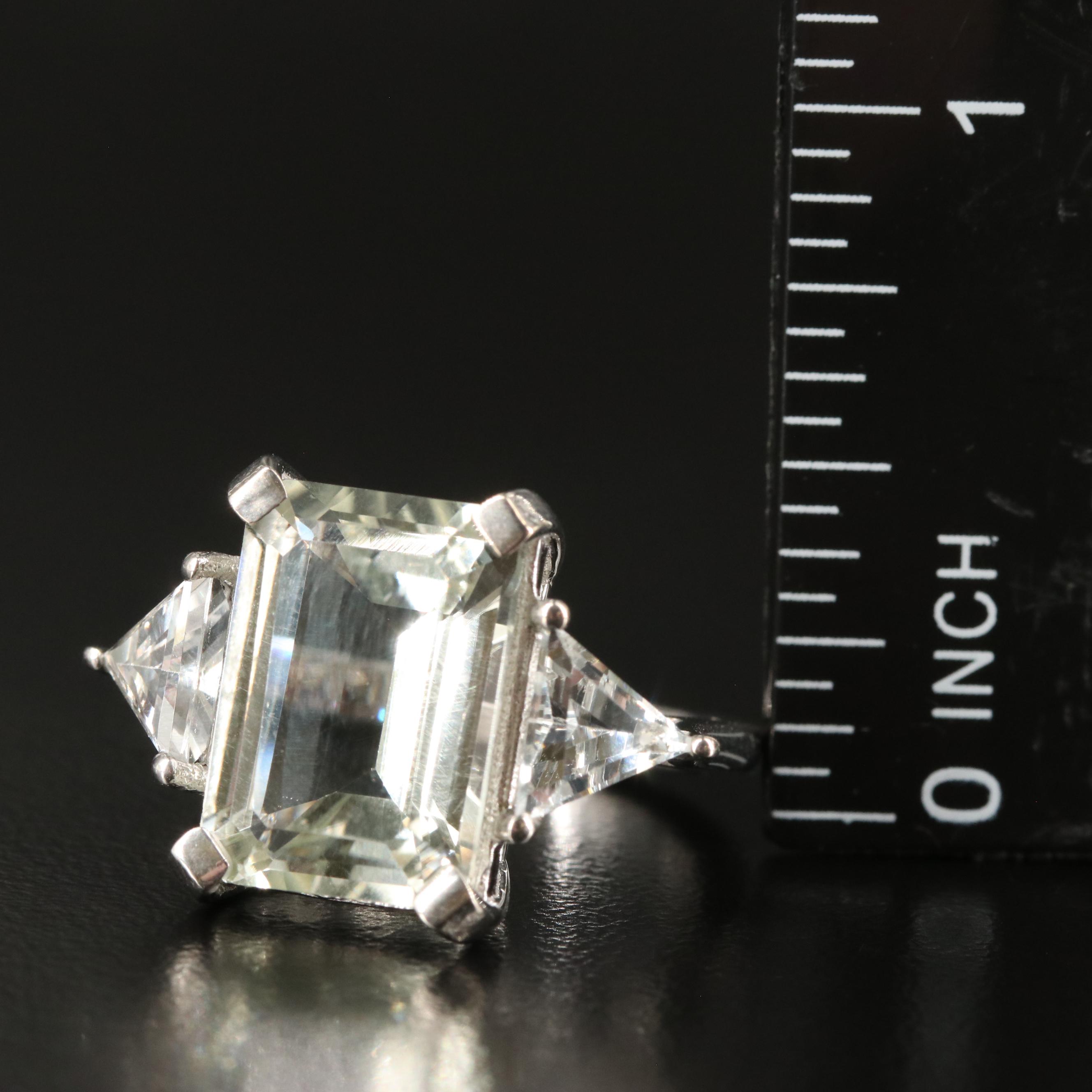 Sterling Peridot and White Topaz Cocktail Ring