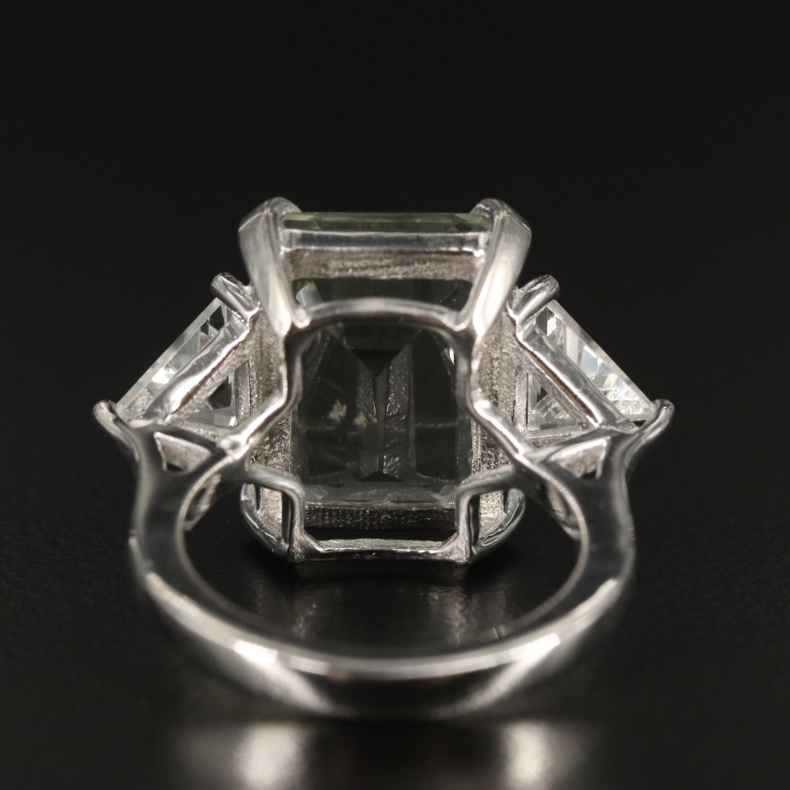 Sterling Peridot and White Topaz Cocktail Ring