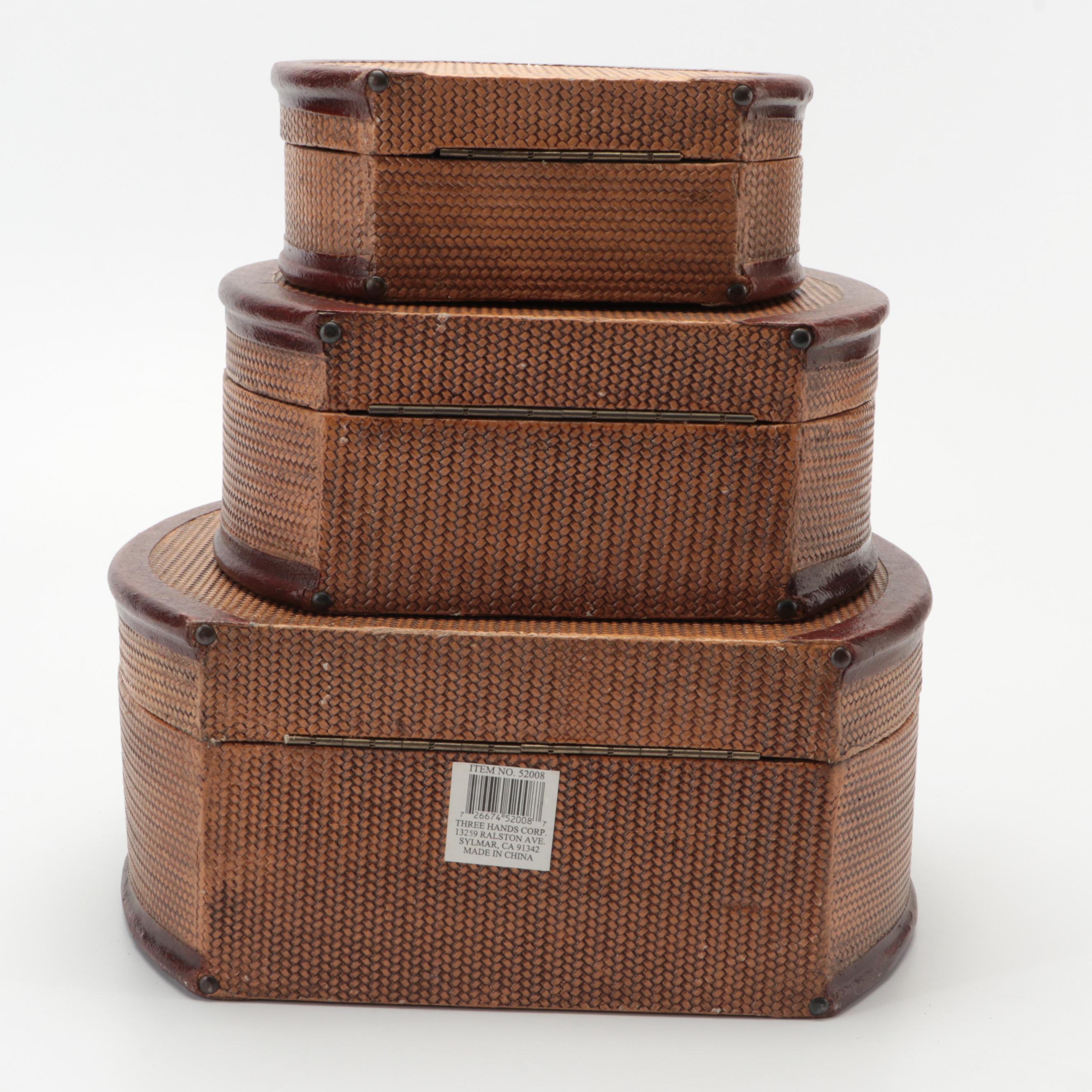 Three Hands Corp Basketry Style Stacking Boxes