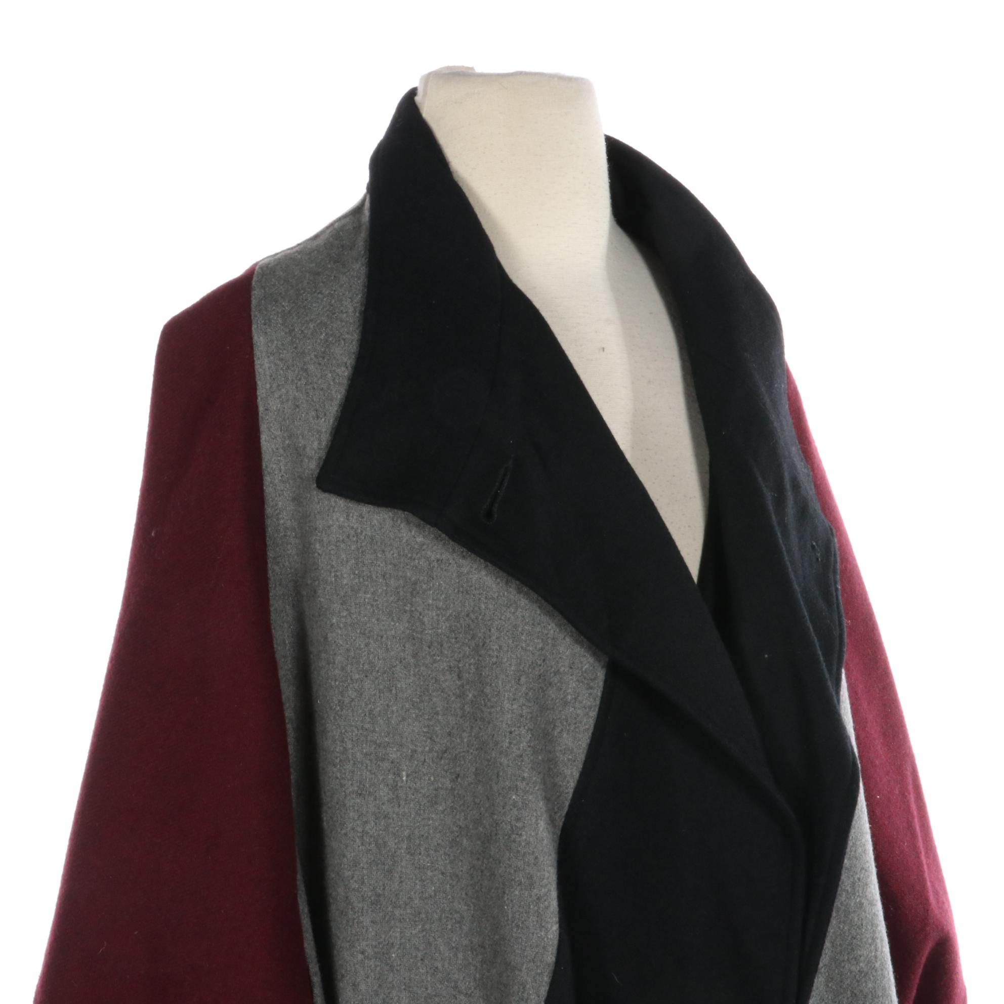 Gepetto  Dolman Sleeve Coat in Color Blocked Wool