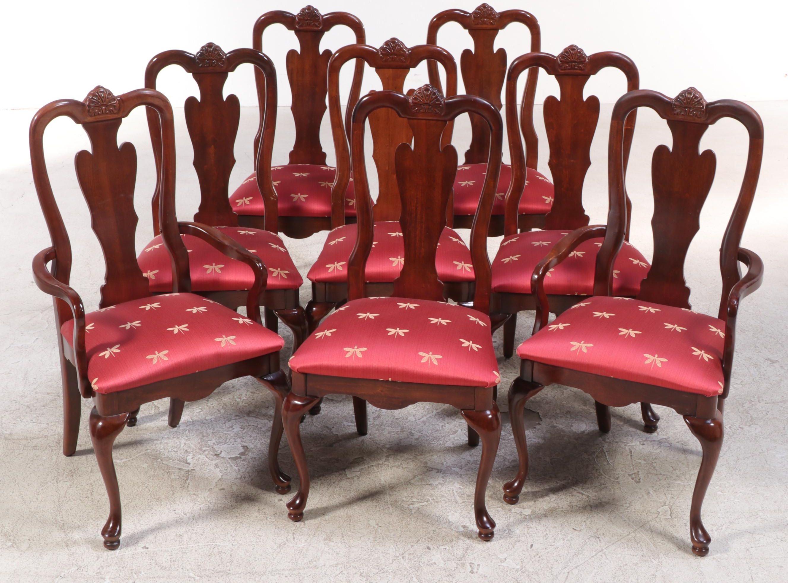 Nine-Piece American Drew Queen Anne Style Cherrywood Dining Set