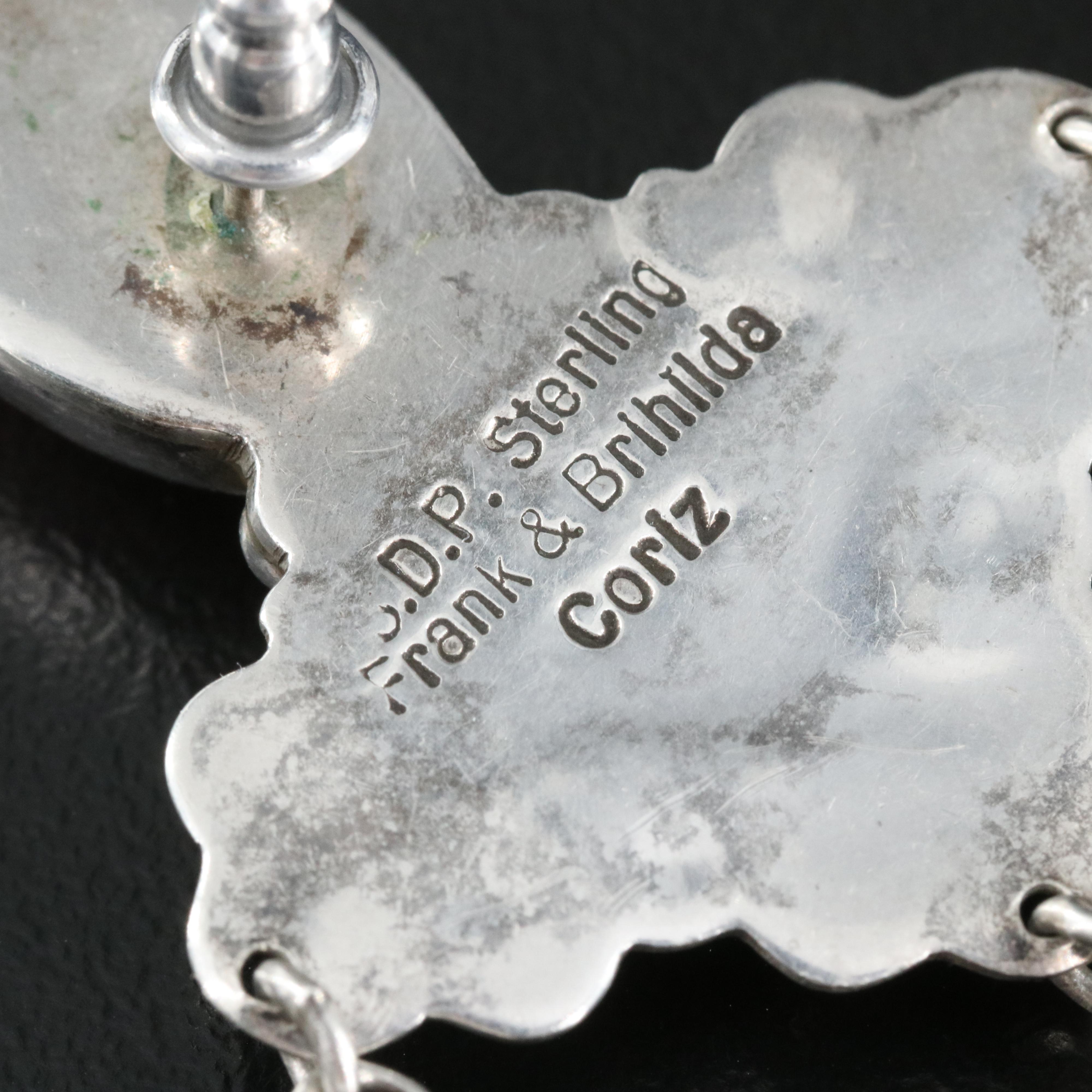 Frank and Brihilda Coriz Santo Domingo Pueblo Kewa Sterling Gemstone Earrings