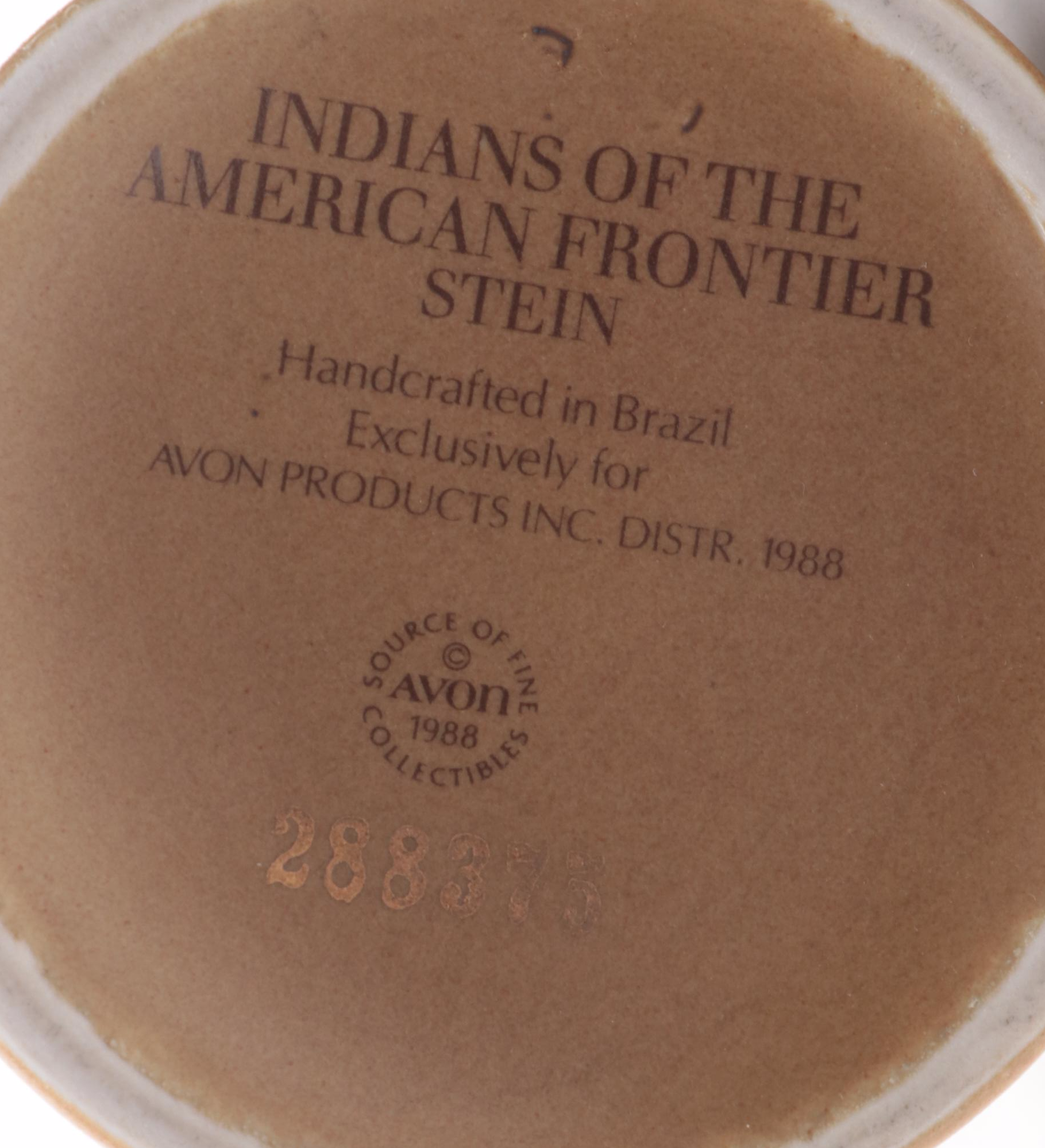 Avon "Indians of the American Frontier" Ceramic Beer Stein, 1988