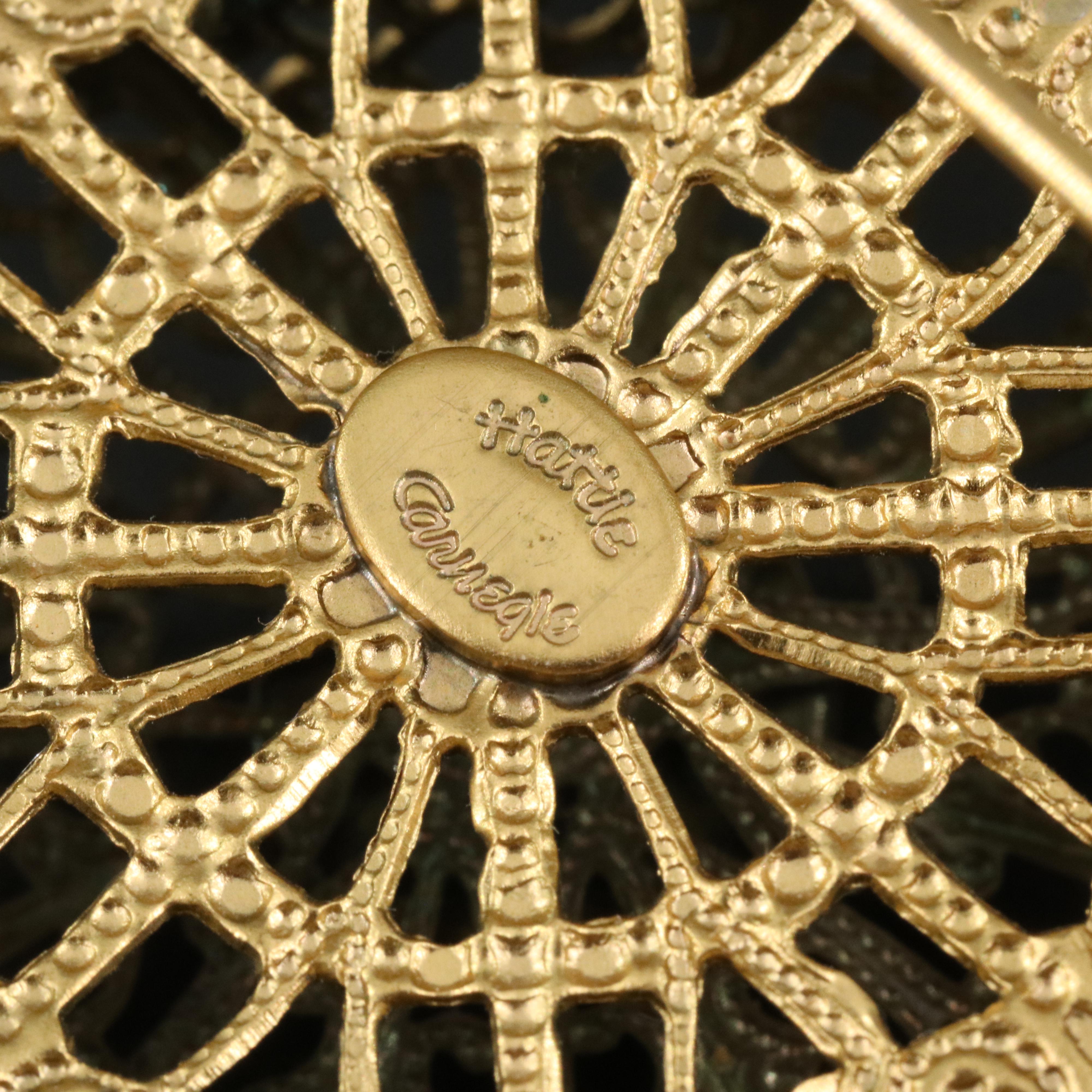 Hattie Carnegie Glass and Rhinestone Earrings and Brooch Set