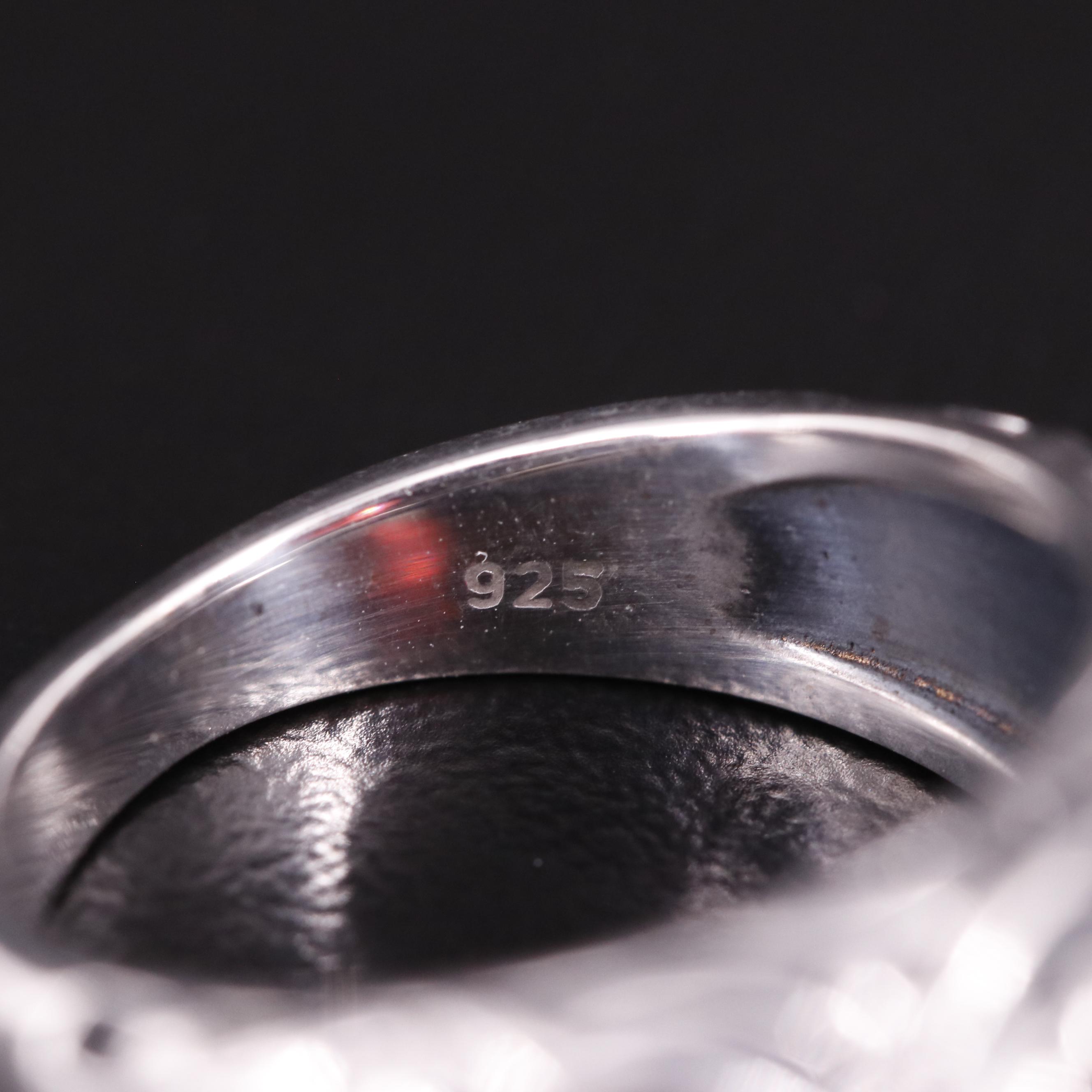 Sterling Garnet Tapered Ring