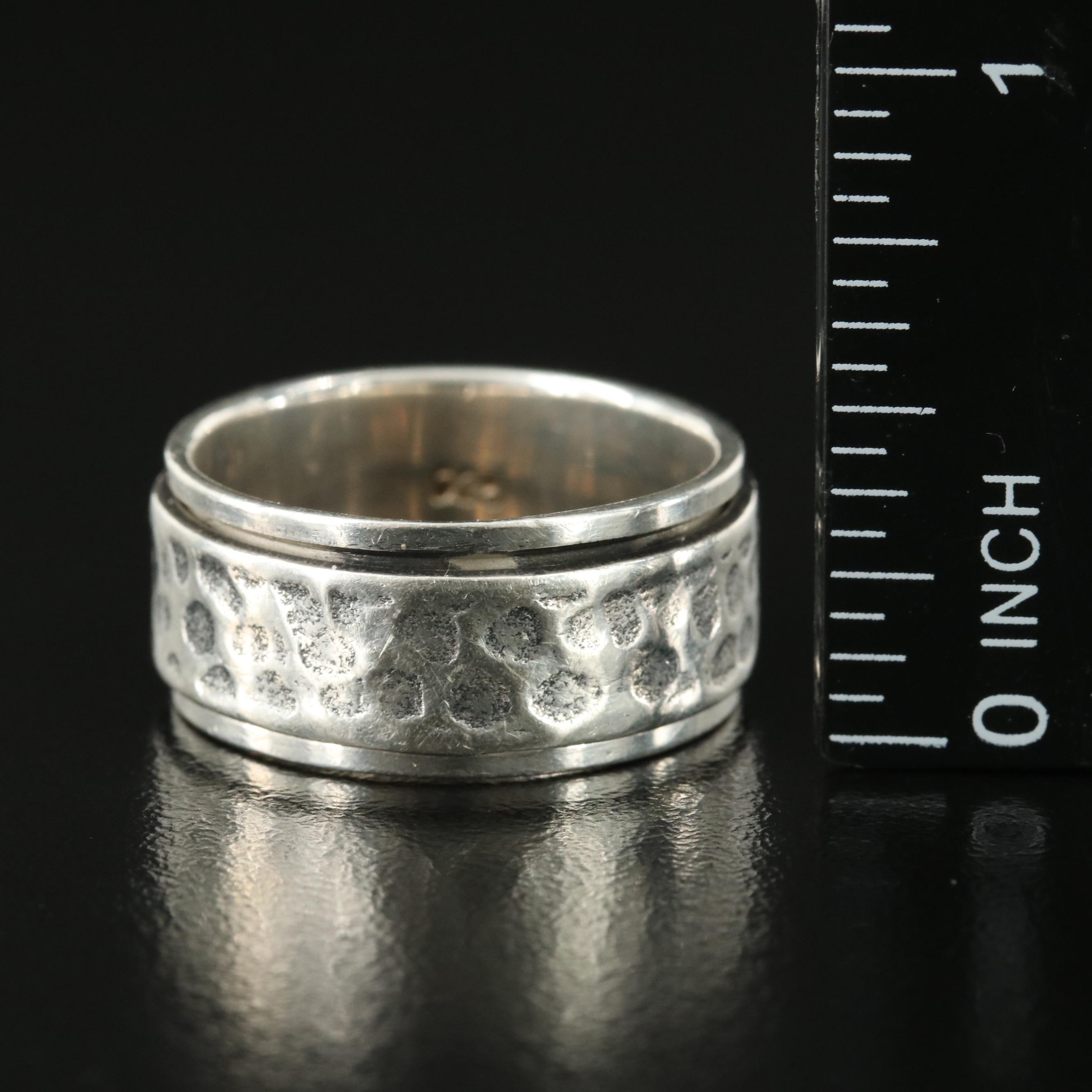 Sterling Hammered Spinner Band