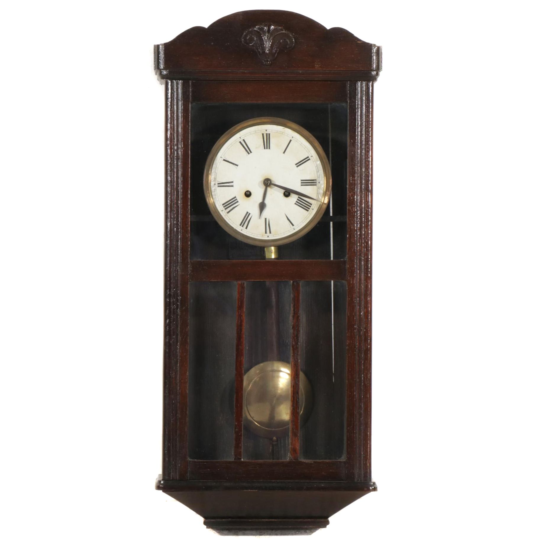 Oak Pendulum Wall Clock, Early 20th Century
