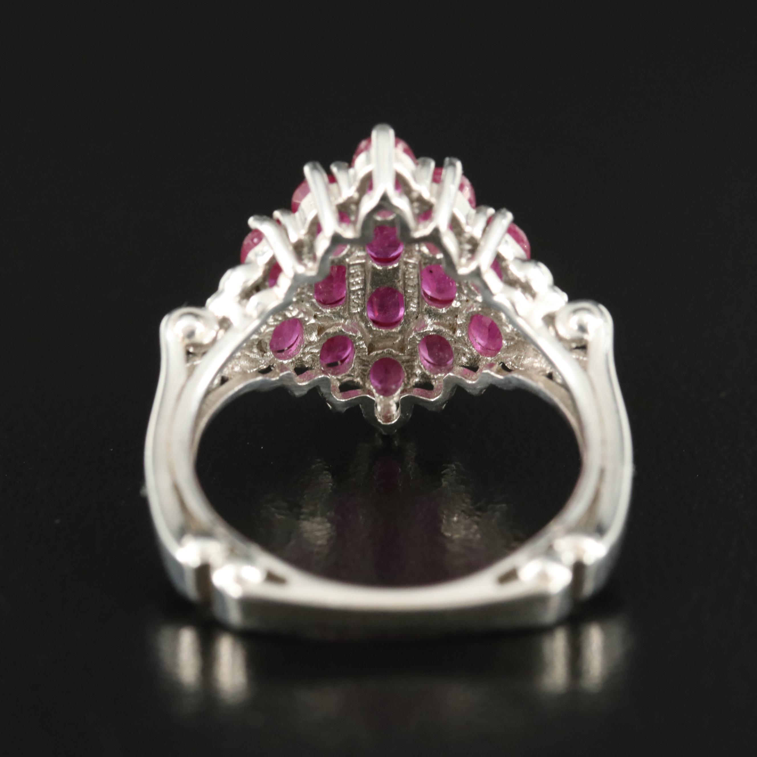 Sterling Corundum and White Zircon Ring